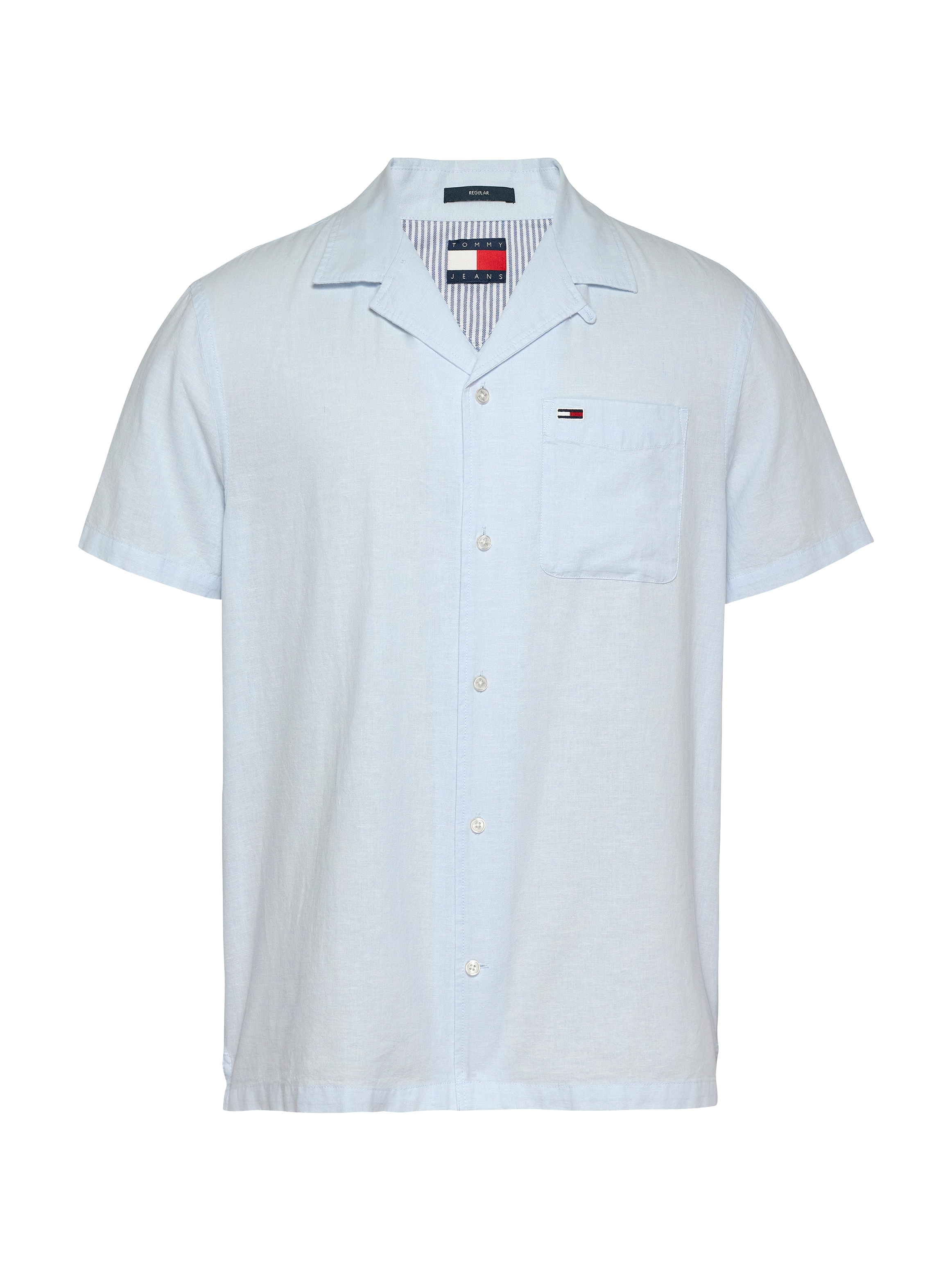 Tommy Jeans Kurzarmhemd »TJM LINEN BLEND CAMP SS EXT«, Mit V-Ausschnitt