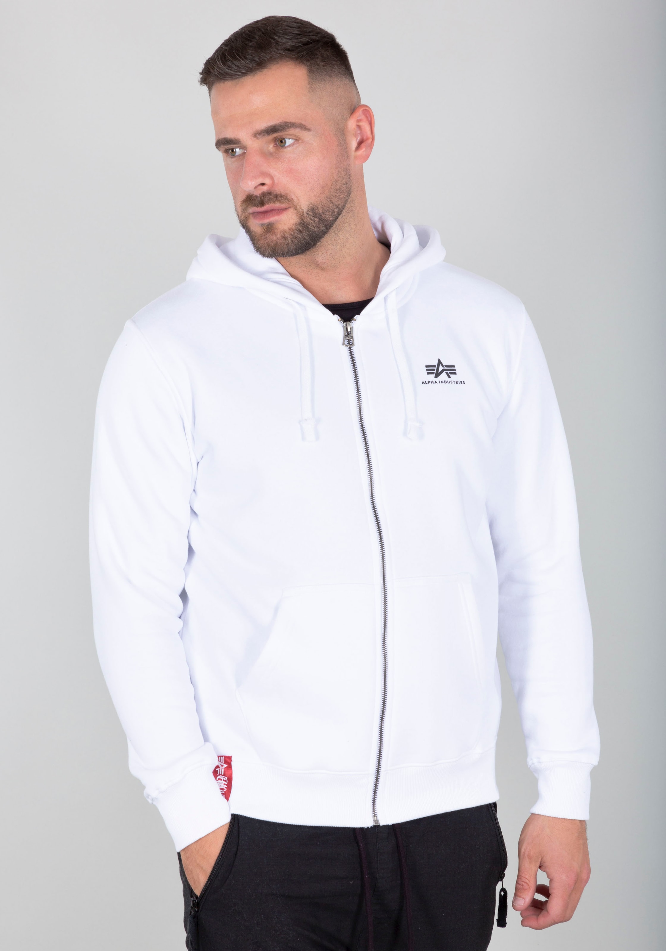 Alpha Industries Kapuzensweatjacke »Basic Zip Hoody SL« Baumwollmischung, regular fit