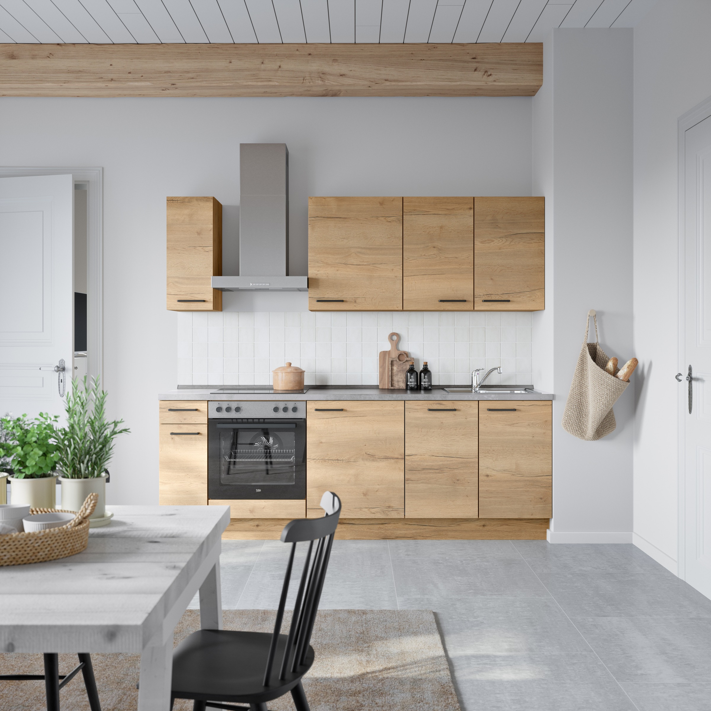 nobilia® Küchenzeile »"Structura I"«, vormontiert, Ausrichtung wählbar, Breite 240 cm, wahlw. mit E-Geräten