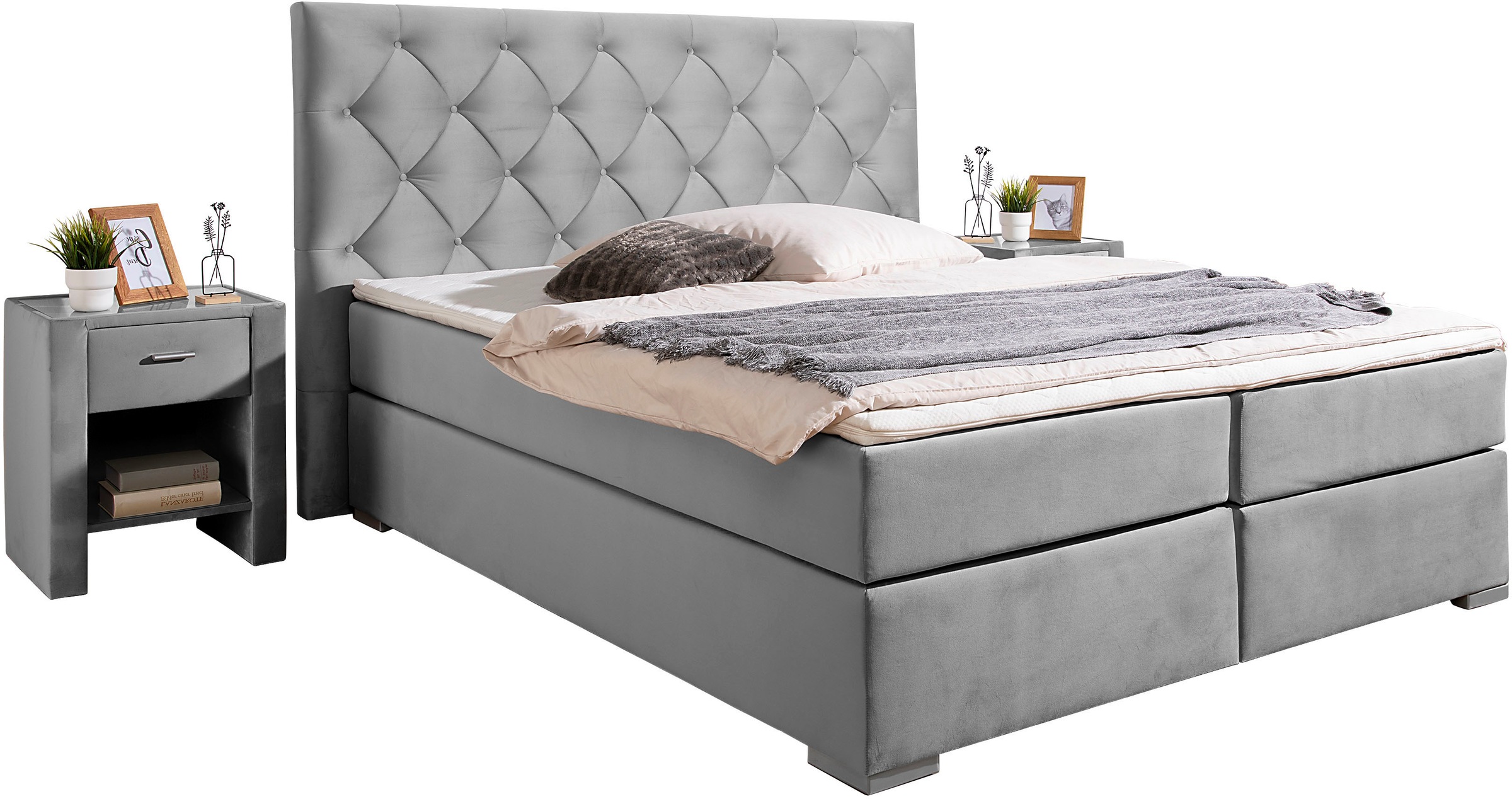 Home affaire Boxspringbett »"Chalon"«, inkl. Topper, Matratze in H2, H3 ode günstig online kaufen