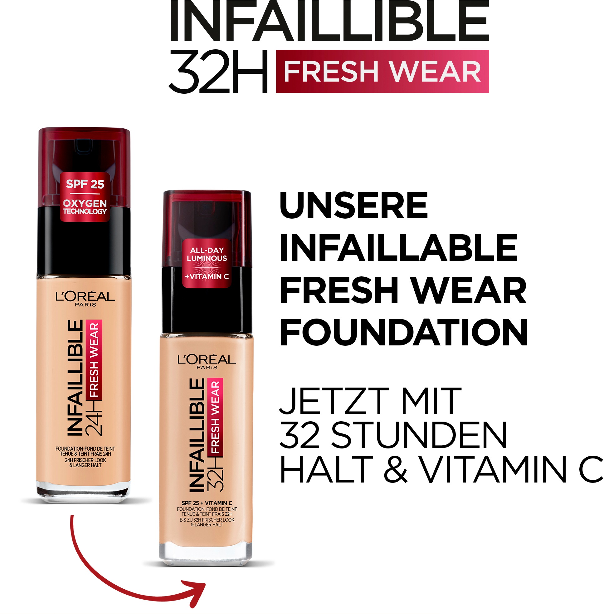 L'ORÉAL PARIS Foundation »Infaillible 32H Fresh Wear Make-up«, mit langanhaltender Formel