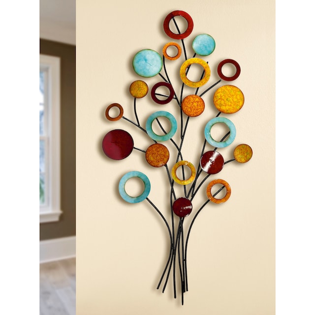 GILDE Wanddekoobjekt »Wandrelief Lebensbaum schlank«, Wanddeko, aus Metall,  dekorativ im Esszimmer & Wohnzimmer auf Raten kaufen