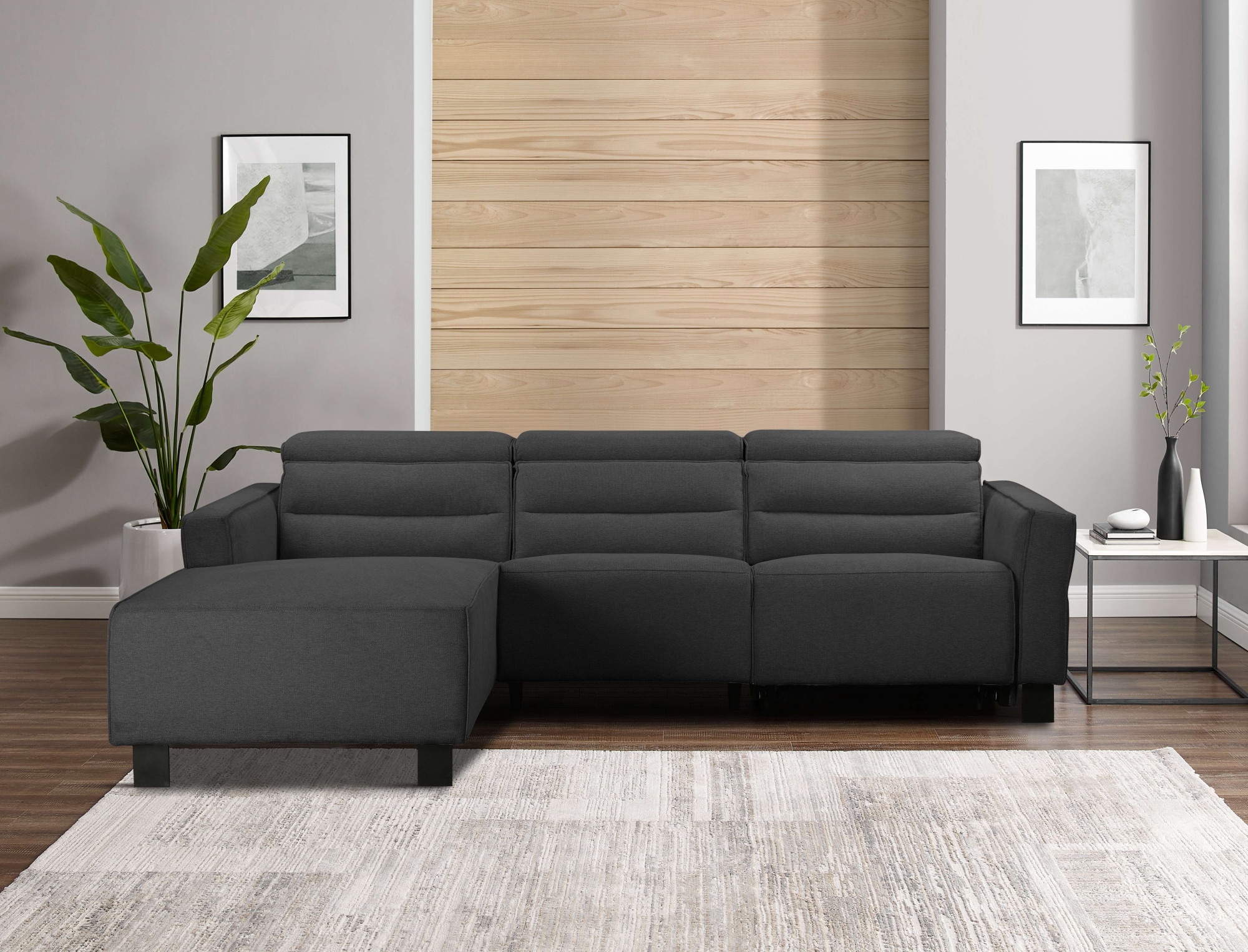 Places of Style Ecksofa »Carpari, L-Form, 263 cm, manuelle o. elektrische Relaxfunktion,«, USB A/C und Kopfteilverstellung