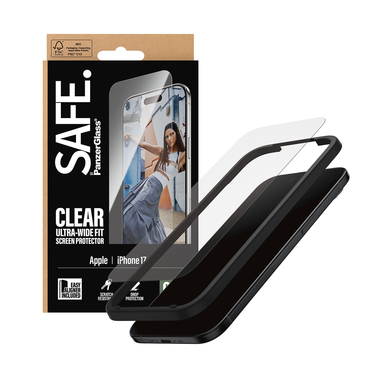 SAFE by PanzerGlass Displayschutzglas »Ultra-Wide Fit Screen Protector« für Apple iPhone Air Displayschutzfolie, Schutzfolie, Bildschirmschutz, kratz- & stoßfest