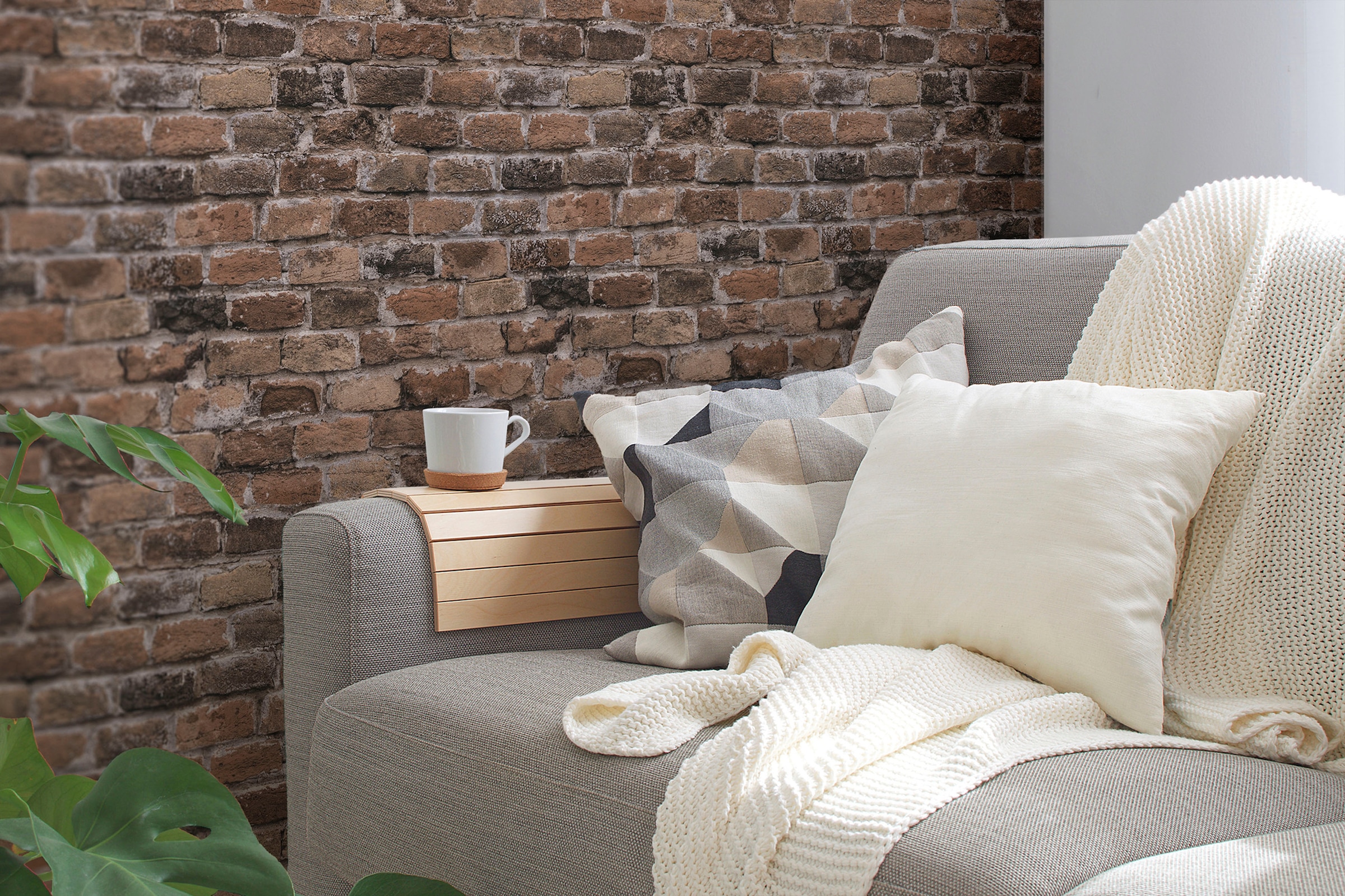 A.S. Création Vliestapete »Bricks & Stones Steinoptik«, matt-gemustert-neutral, Tapete Stein Tapeten Wohnzimmer Schlafzimmer Küche modern Design Optik