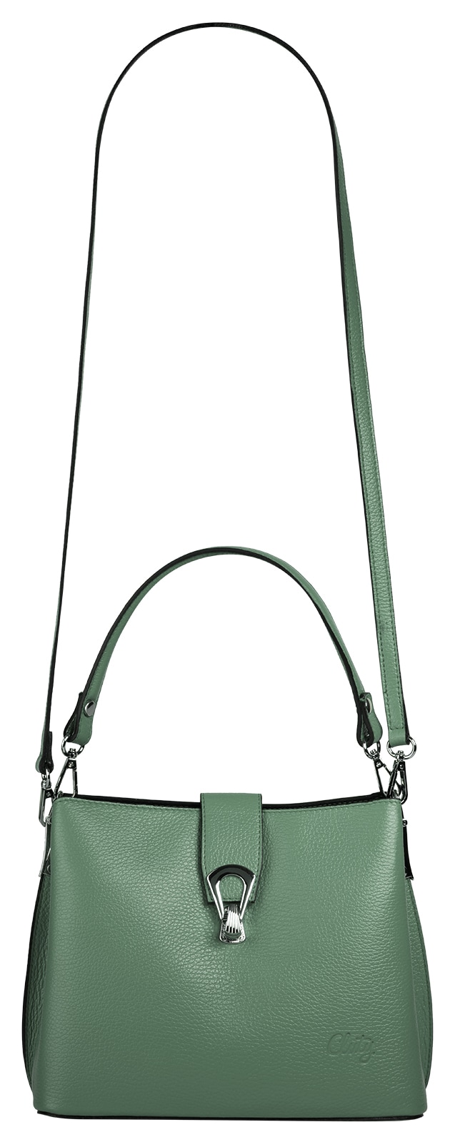 Cluty Umhängetasche, echt Leder, Made in Italy