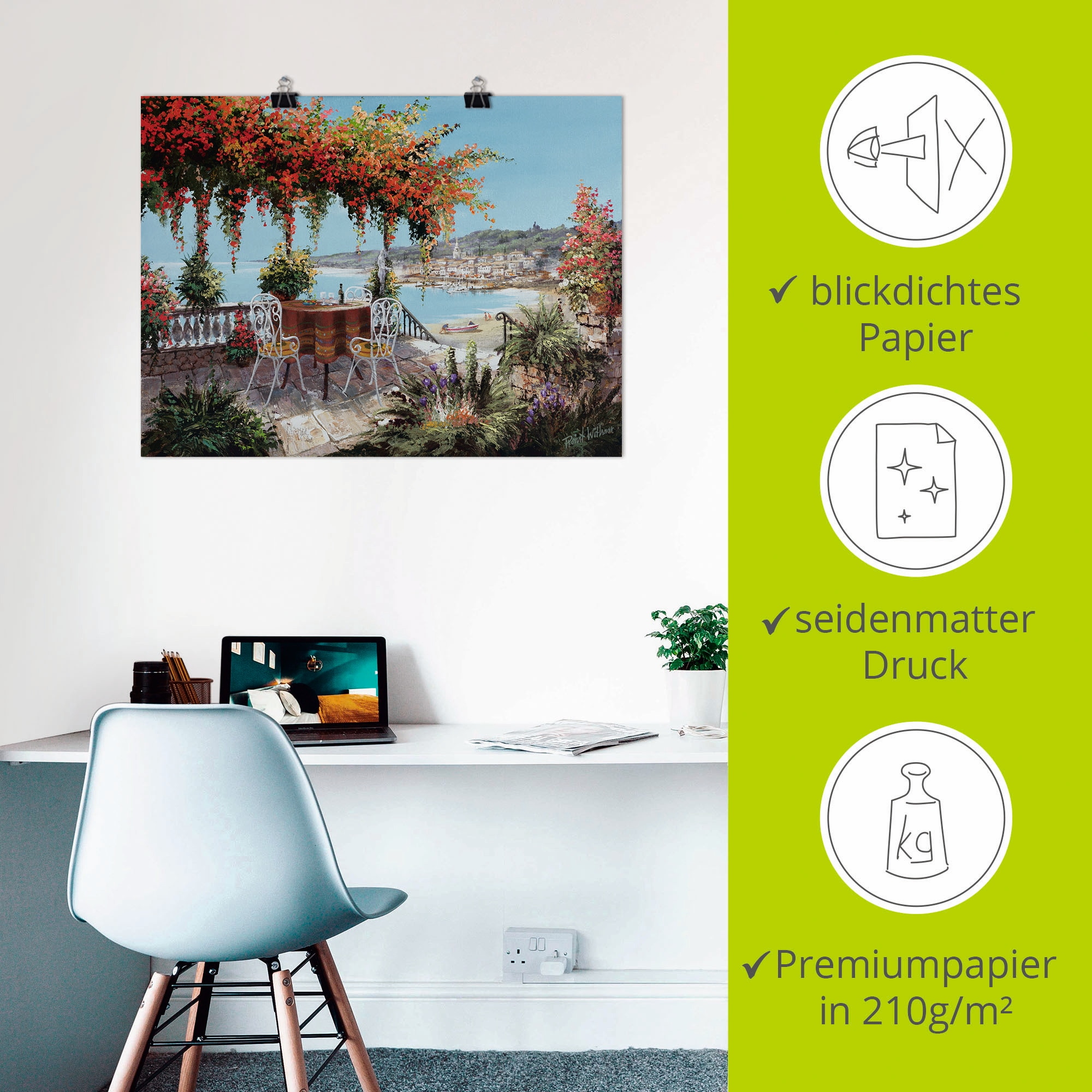 Artland Wandbild »Macht mein Tag perfekt«, Gewässer, (1 St.), als Leinwandbild, Poster in verschied. Größen