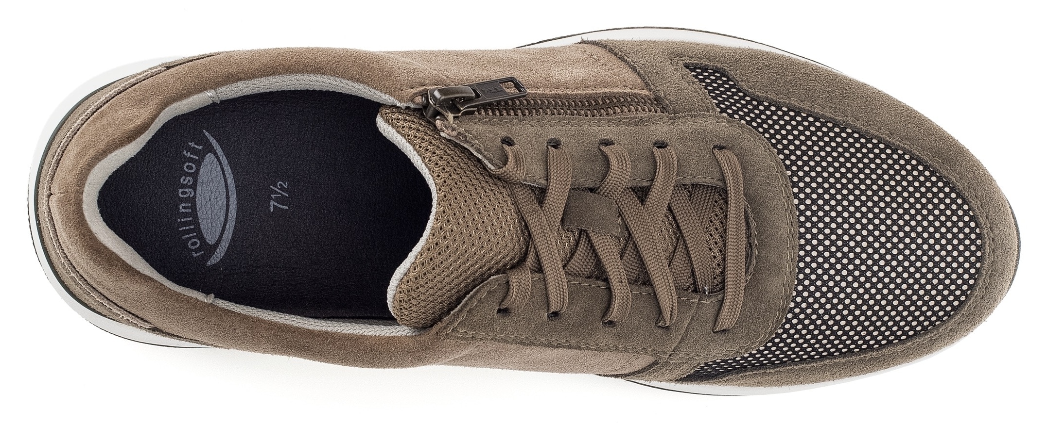 rollingsoft Keilsneaker  , Freizeitschuh, Halbschuh, Schnürer mit Außenreißverschluss, G-Weite