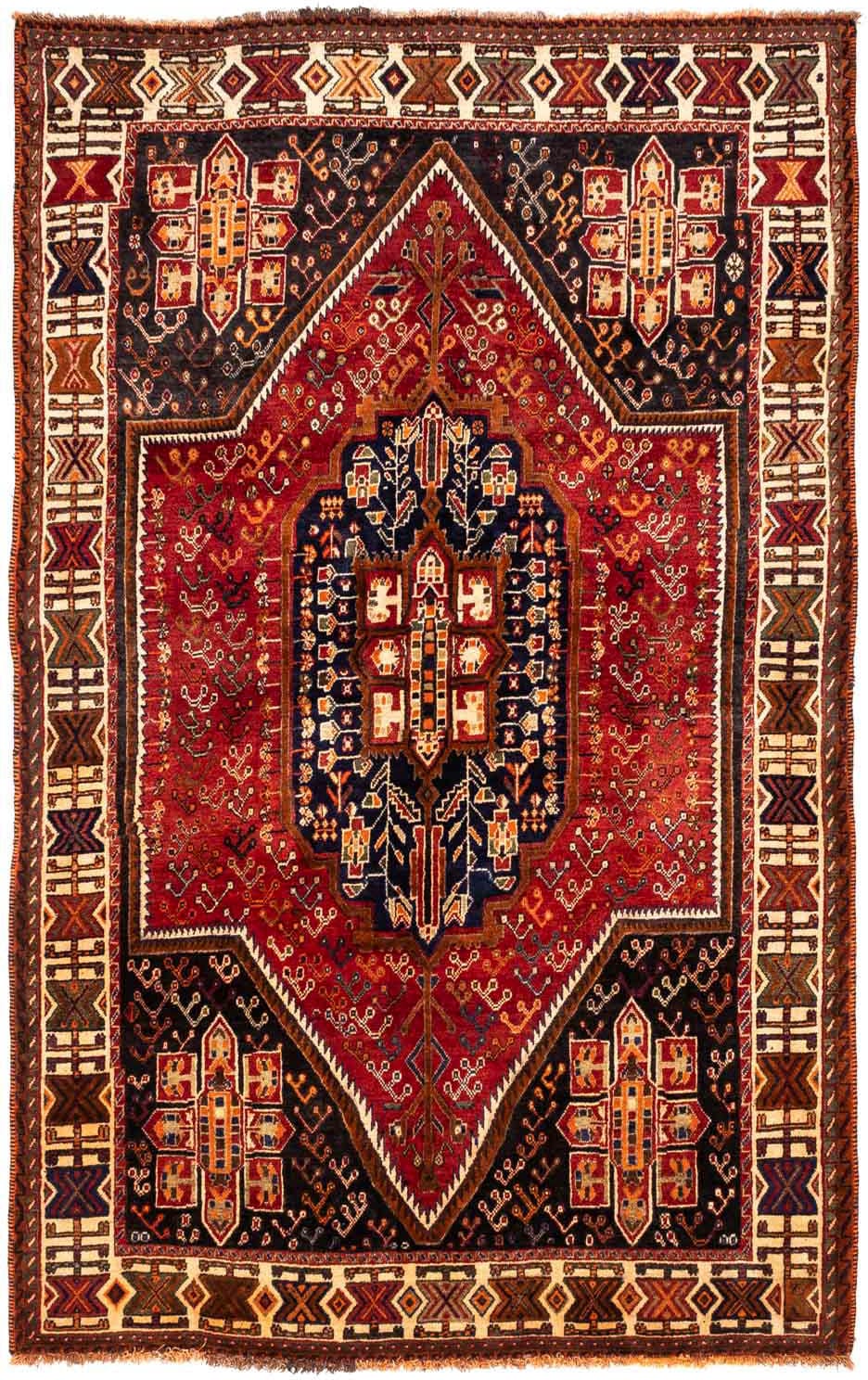 morgenland Wollteppich »Shiraz Medaillon 255 x 163 cm«, rechteckig, 1 mm Hö günstig online kaufen