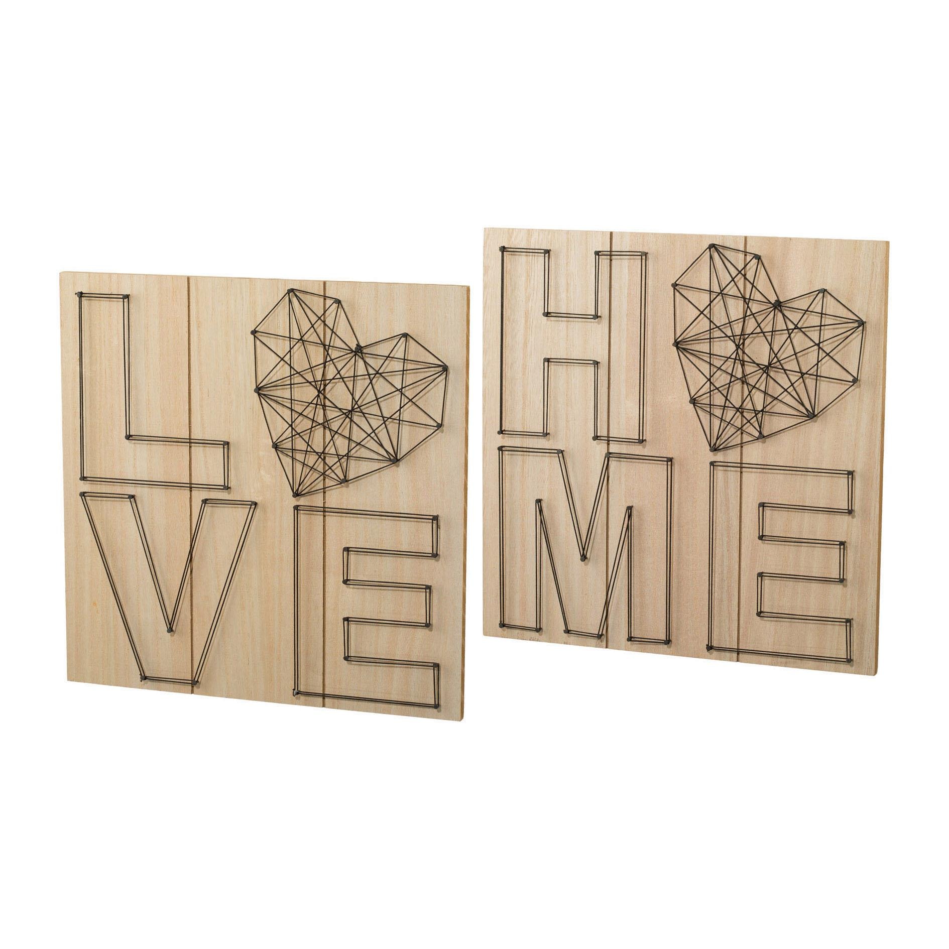 auf home Holzbild, (Set), Schriftzug kaufen Raten mit Creativ Wanddeko, aus Holz,