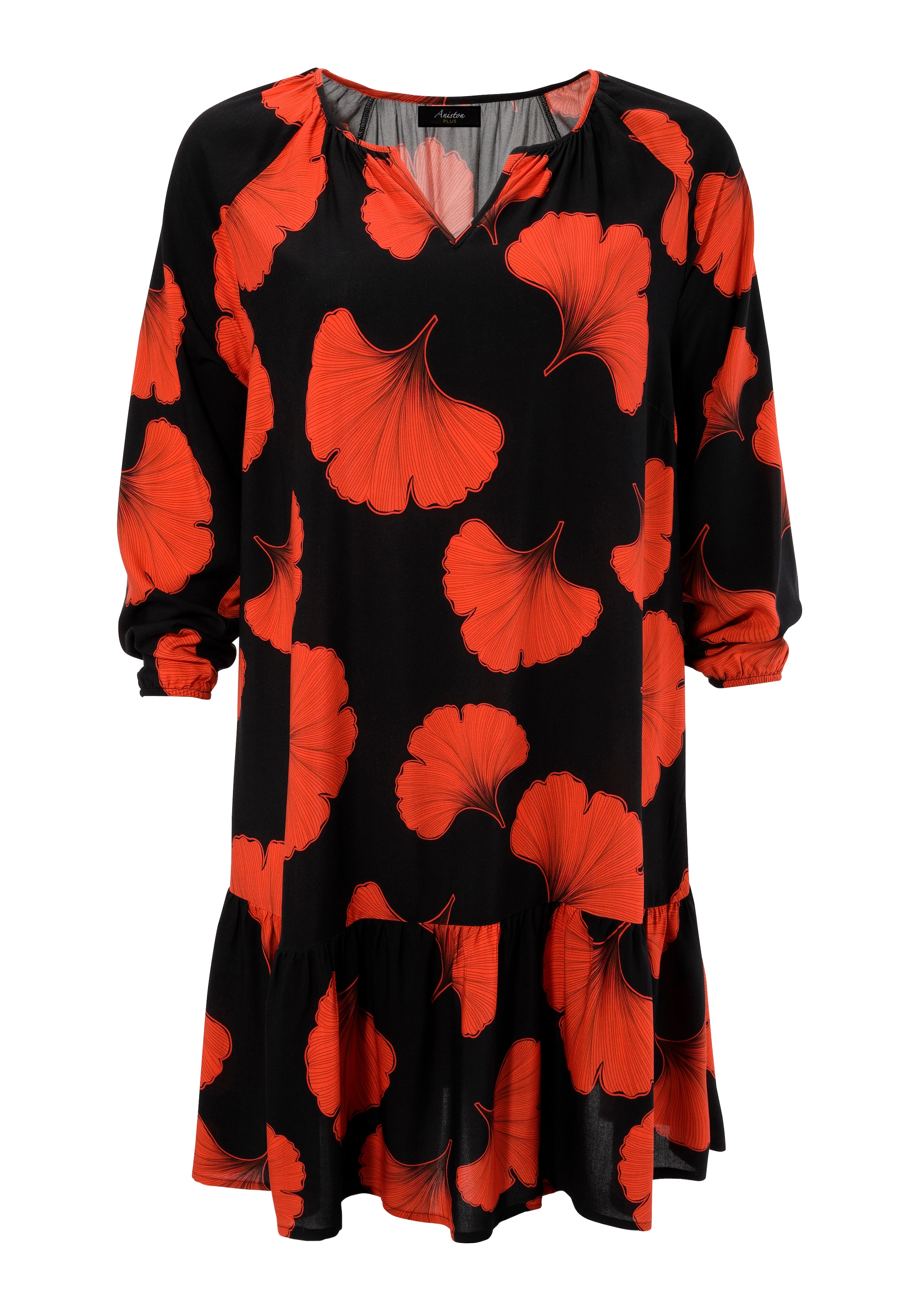 Aniston PLUS Sommerkleid, Mit großflächigem Blütendruck