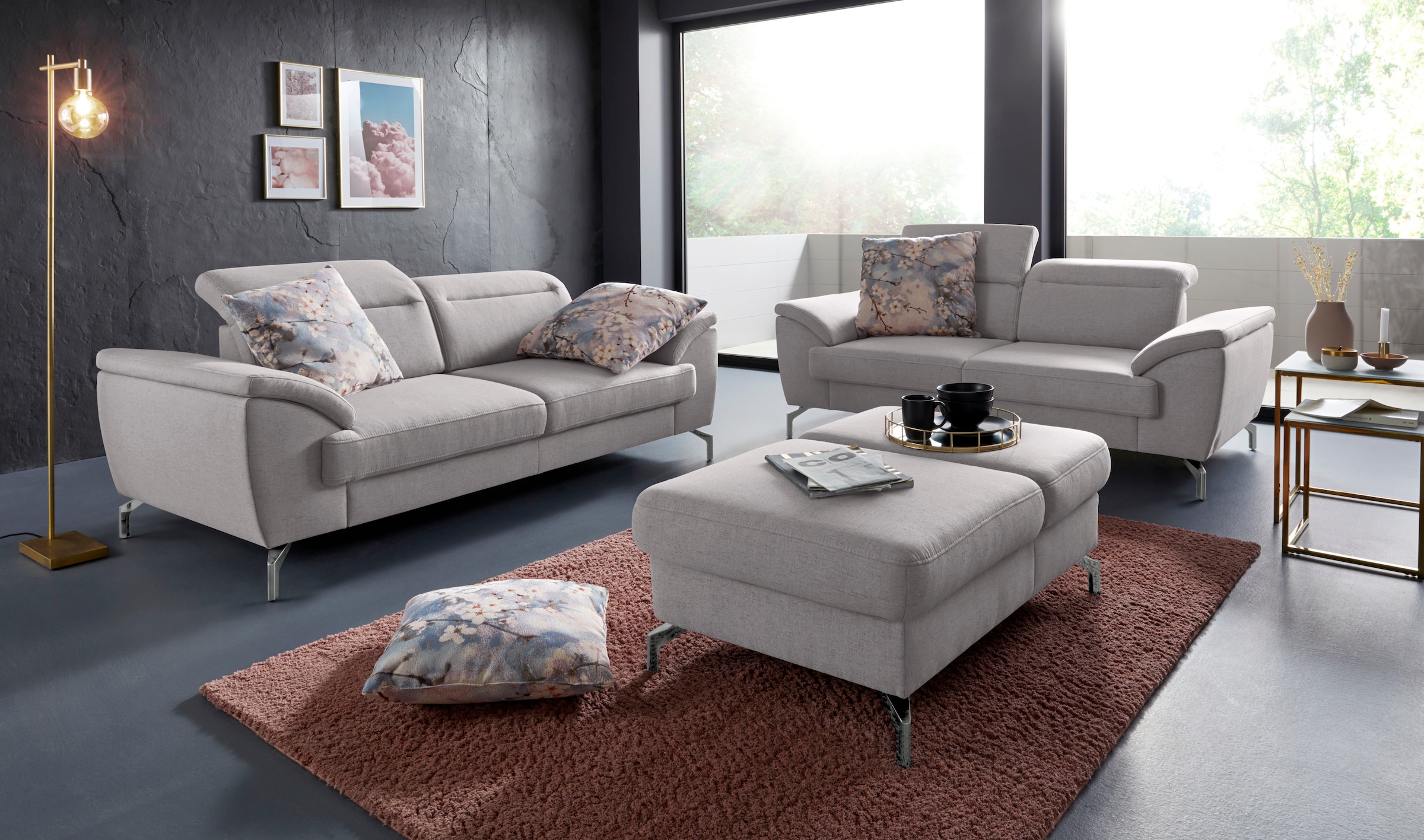 sit&more Hocker »Percy«, Fußhöhe 15cm, mit Klappfunktion, wahlweise in 2 Fußfarben
