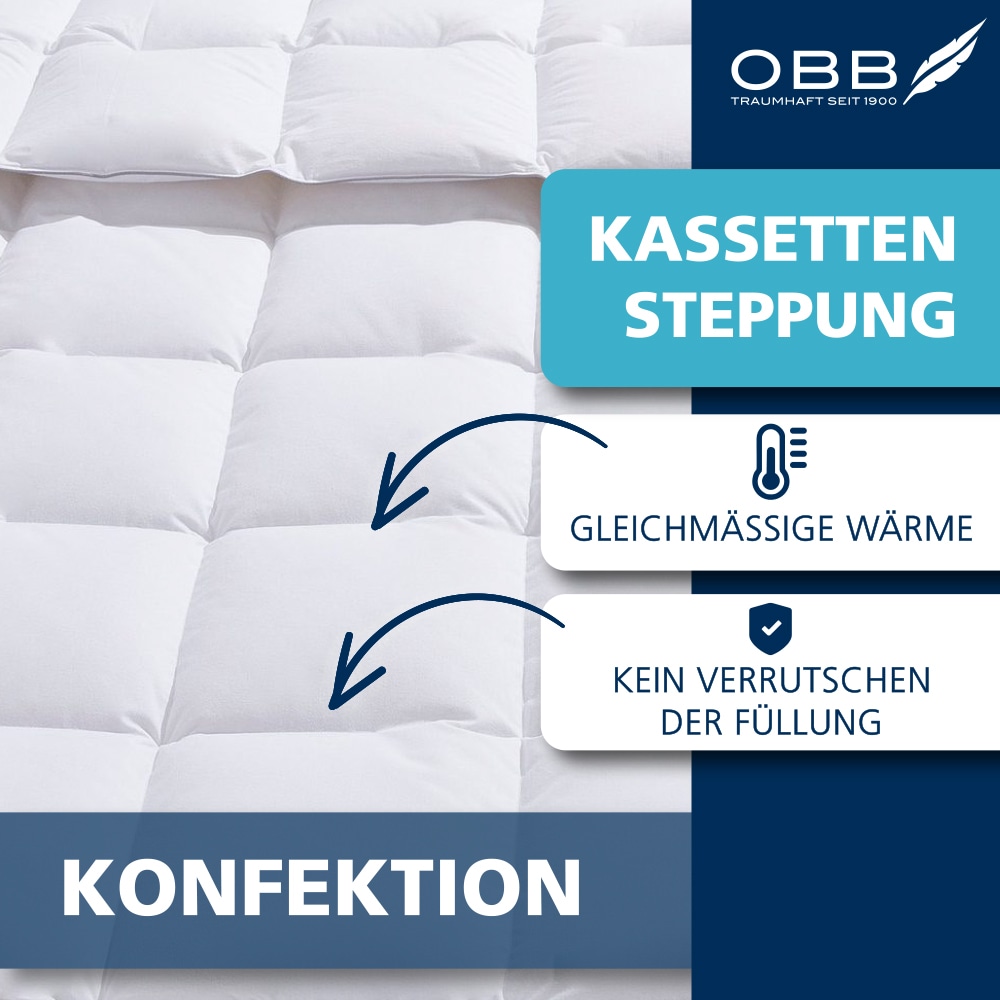 OBB Daunenbettdecke »Edition 125 Jahre, Bettdecken für Sommer und Winter« extraleicht Füllung 90% Daunen, 10%Federn 1 Stk. tlg. Bettdecke 135x200 cm, 155x220 cm & weitere Größen, Made in Germany