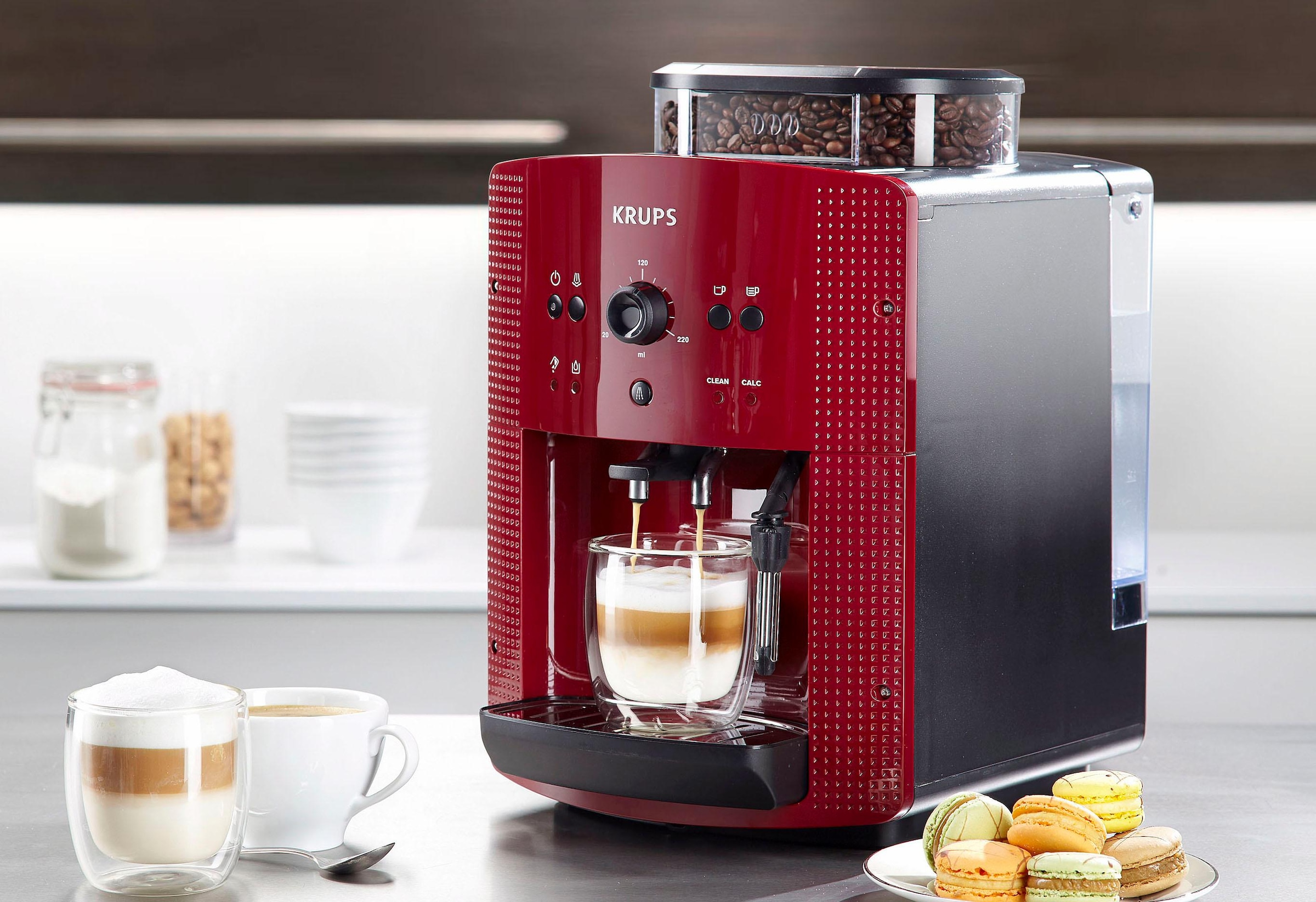 Krups Kaffeevollautomat »EA8107 Arabica« 2-Tassen-Funktion, manueller Dampfdüse, 2 voreingestelle Kaffeestärken