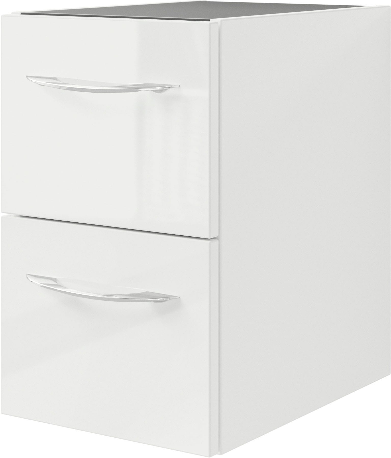 Saphir Waschtisch »Serie 4035 Keramik-Aufsatzbecken mit Unterschrank, 118 cm breit«, Waschplatz, 4 Schubladen, 1 Tür, inkl. Türdämpfer, Griff Chrom Glanz