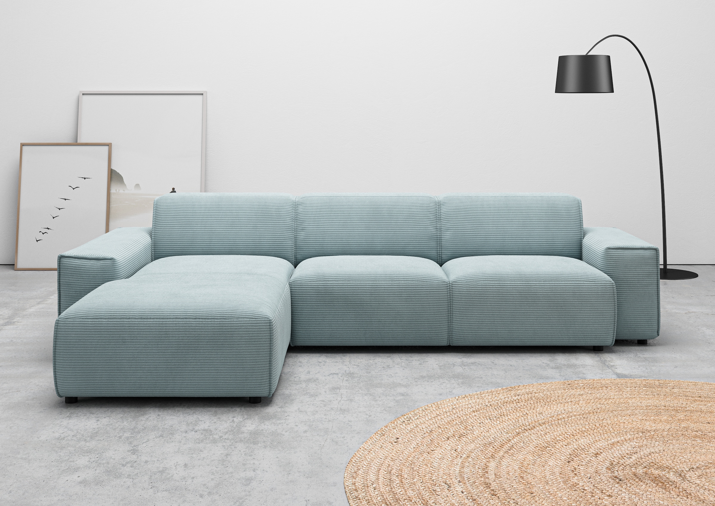 andas Ecksofa »Glimminge auch in Breitcord, Feincord, Bouclé + Easy care-Bezug«, L-Form, Breite 294, Zierkissen