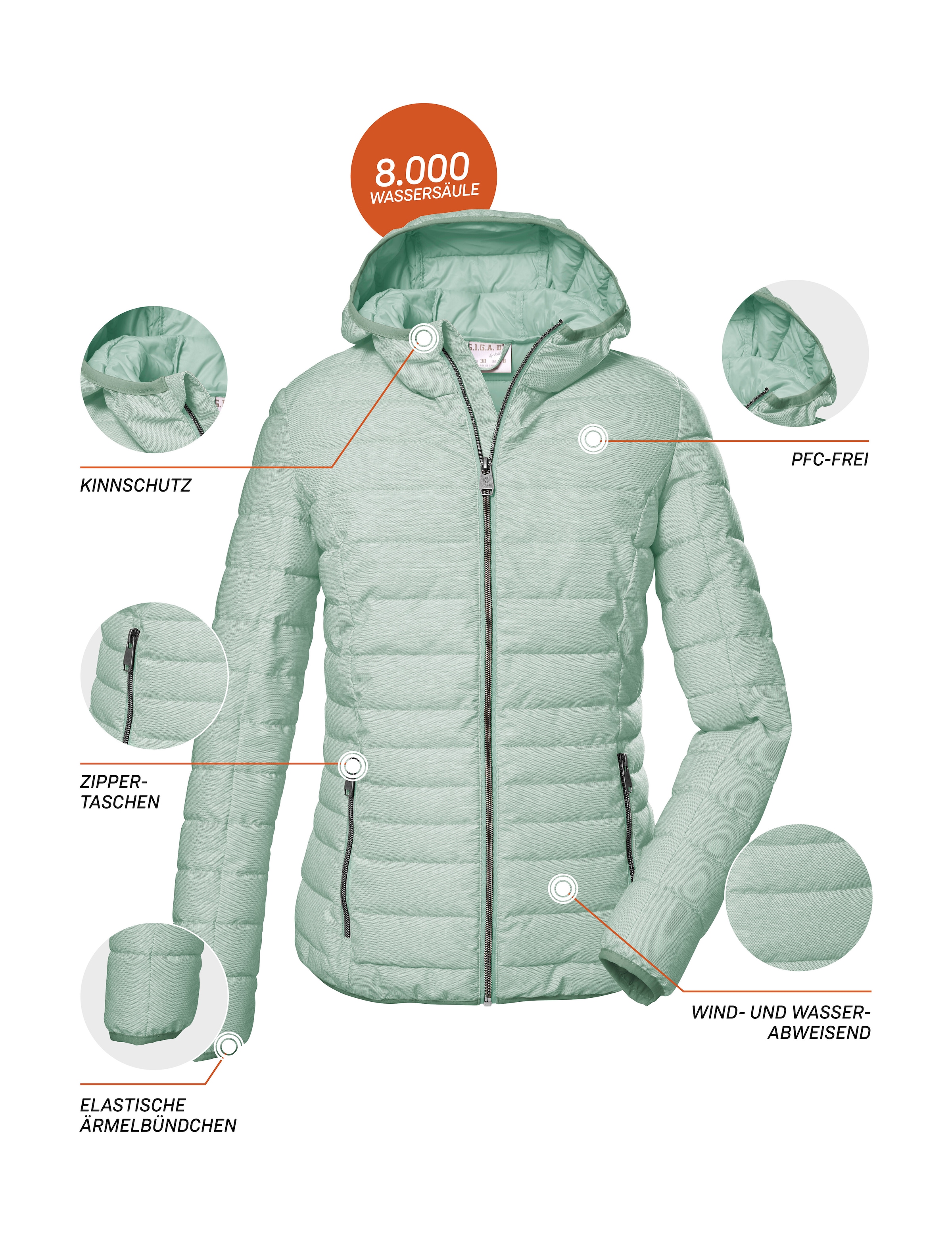 G.I.G.A. DX by killtec Steppjacke »GS 28 WMN QLTD JCKT« Wasserabweisende, winddichte Damen Steppjacke, atmungsaktiv