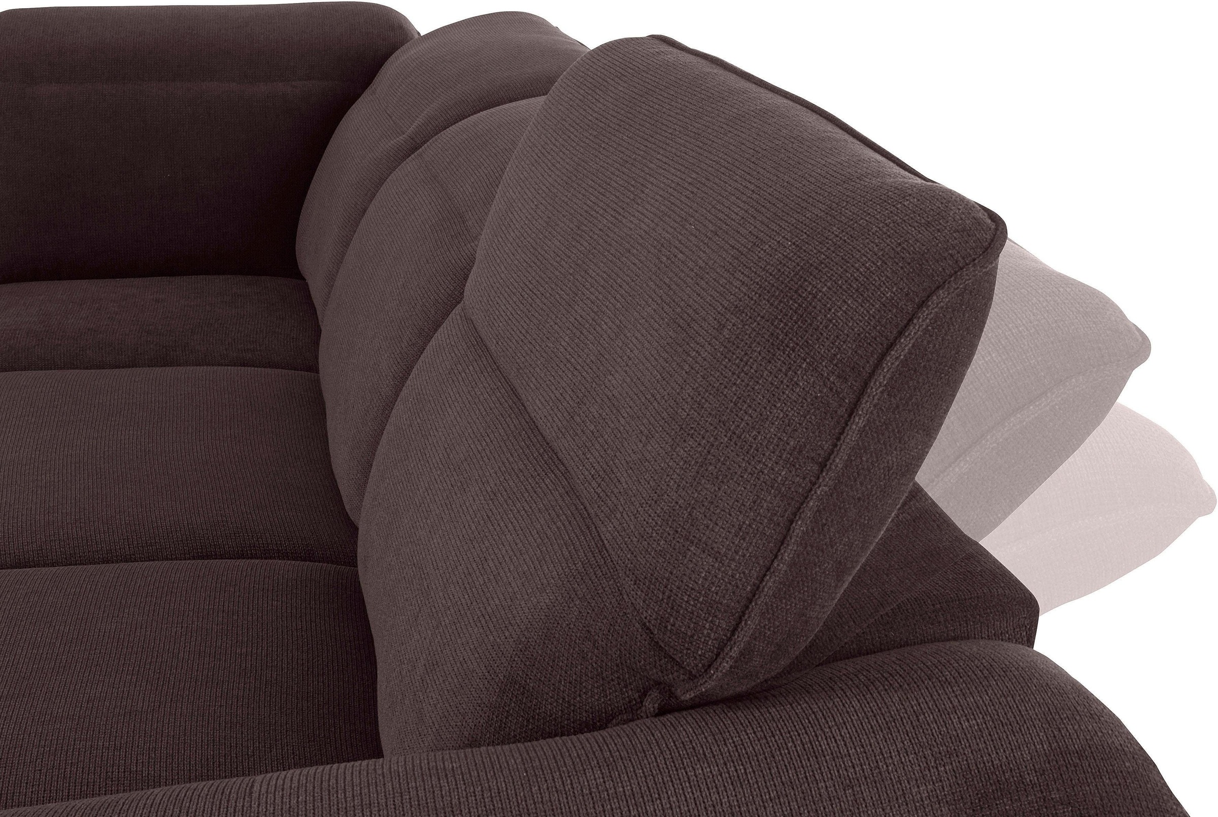 COTTA Polstergarnitur »Teresa L-Form«, (Set), Set bestehend aus: Ecksofa mit Kopfteilverstellung & Hocker