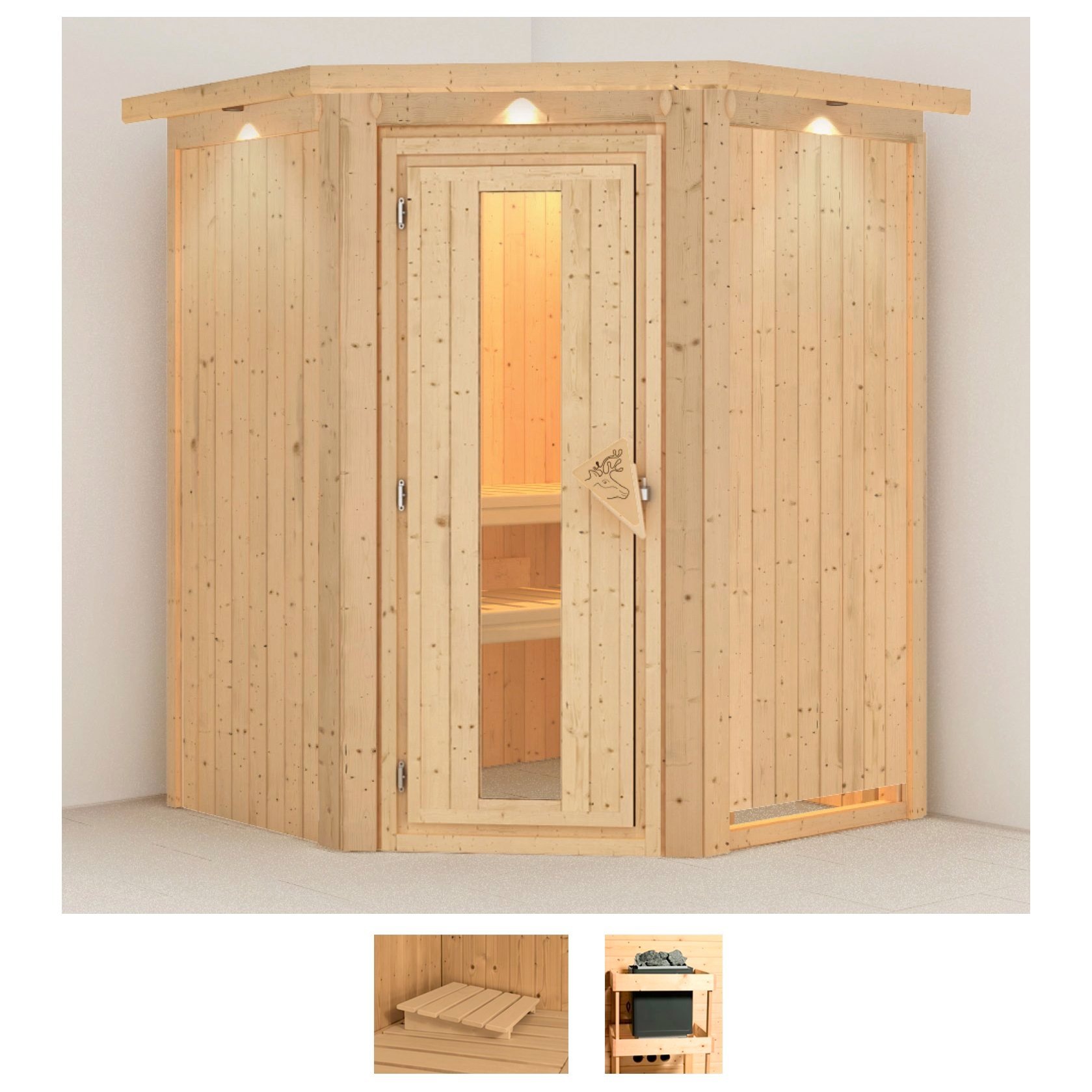 Karibu Sauna »Larin« Set,  ohne Ofen