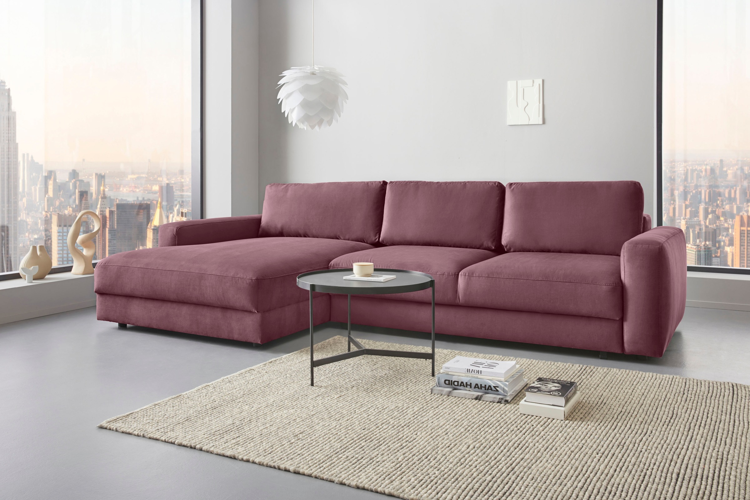 Places of Style Ecksofa »Bloomfield, bequem und elegant, OTTOs Choice, L-Form«, wahlweise mit Bettfunktion und Bettkasten