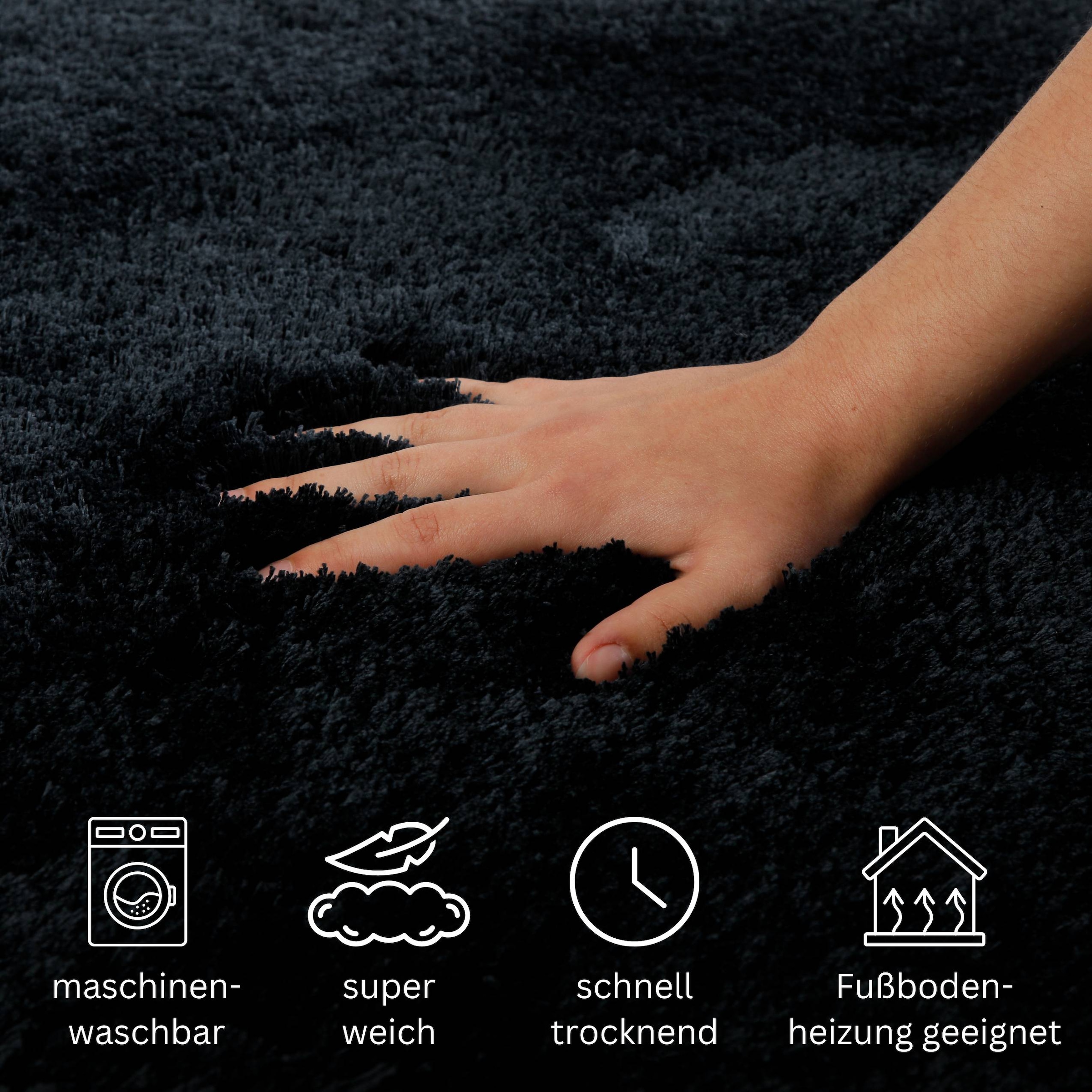 OTTO home Badematte »Kaarin« Höhe 30 mm rutschhemmend beschichtet schnell trocknend Badteppich, getuftet, flauschig, hochflor, große Farbauswahl