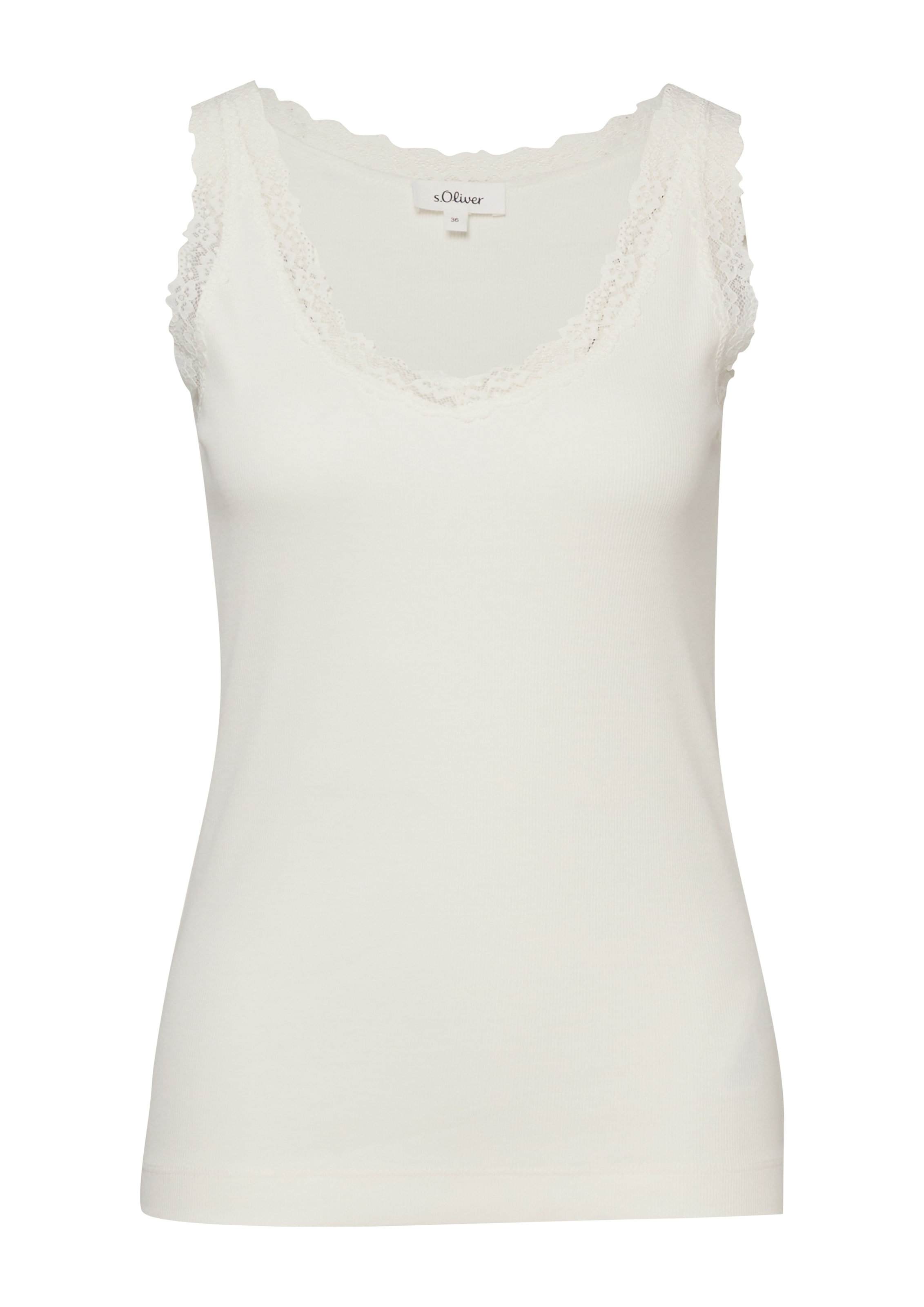 s.Oliver Spitzentop Sommertop in gerippte Qualität, mit Spitzenbesatz