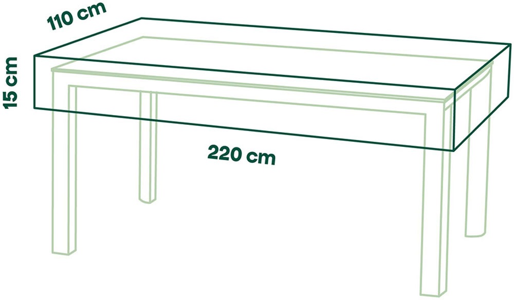 Siena Garden Gartenmöbel-Schutzhülle »Tischhülle Plus« 220 x 110 x H15 cm