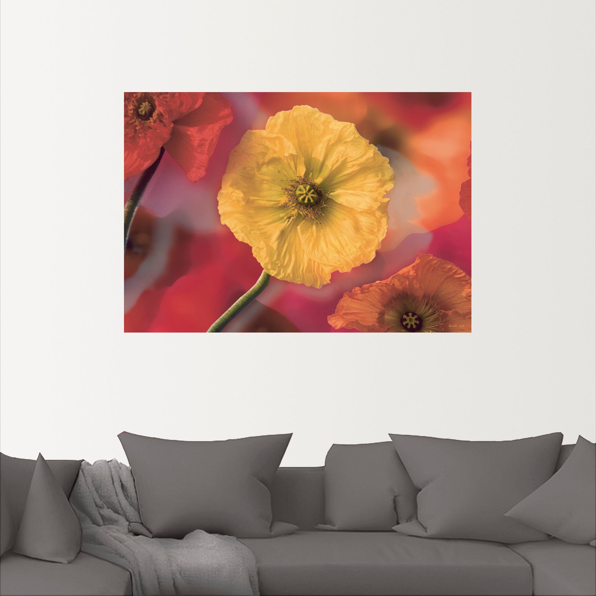Artland Wandbild »Fotokollage Mohnblumen«, Blumenbilder, (1 St.), als Leinwandbild, Wandaufkleber in verschied. Größen