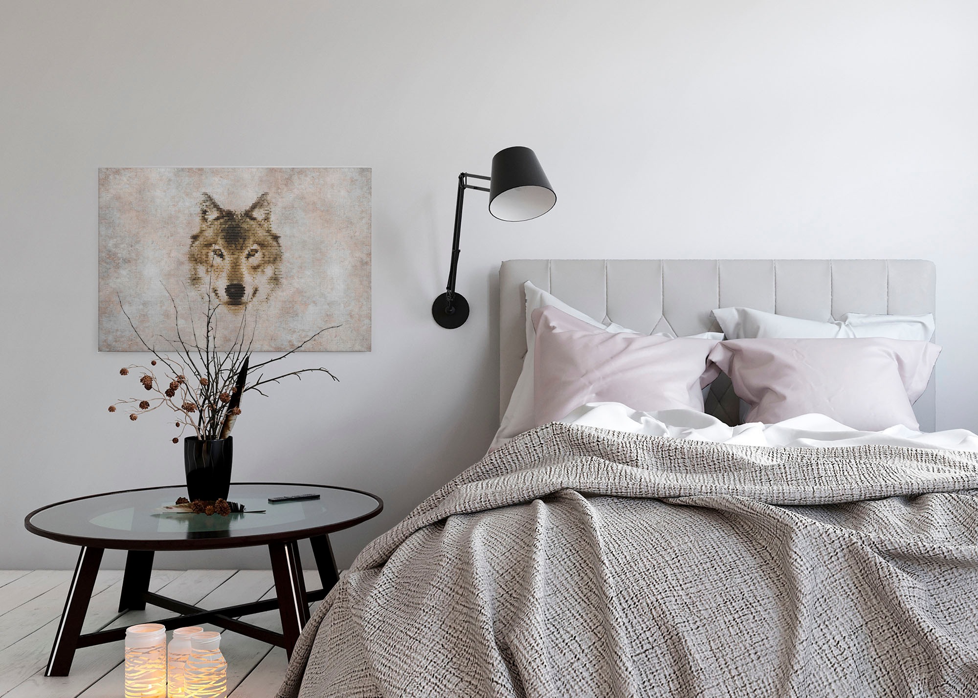 A.S. Création Leinwandbild »big three«, Kunst-Tiere-Kinder, (1 St.), Keilrahmen Bild Betonoptik Tiere Leinwand-Bild Wohnzimmer modern Wand