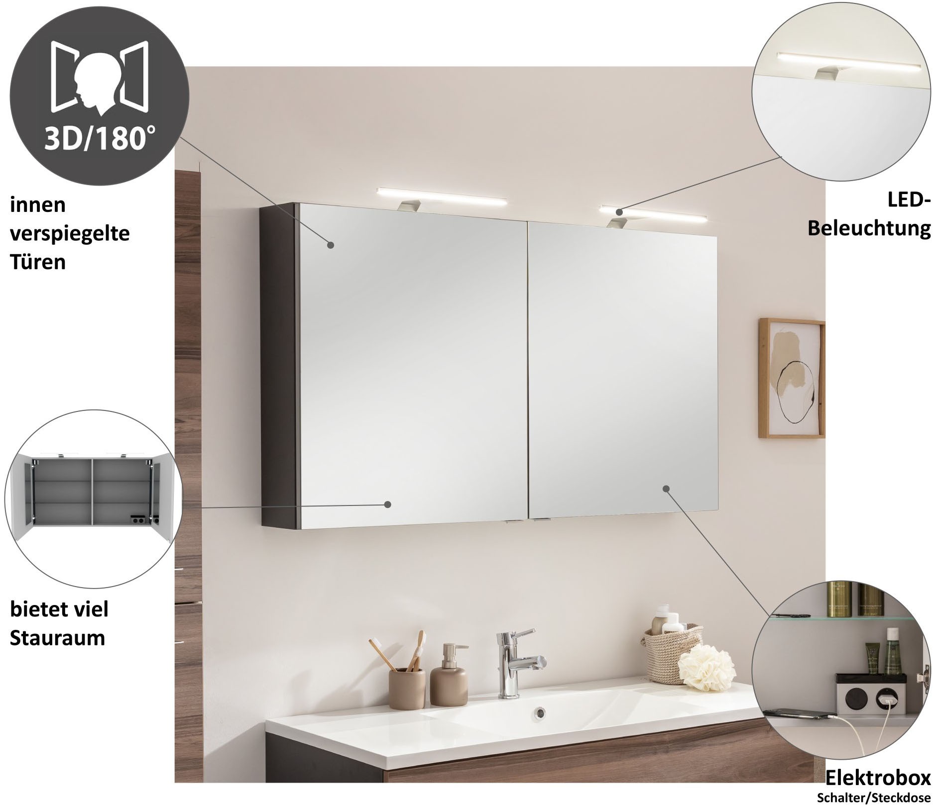 welltime Spiegelschrank »Lacona«