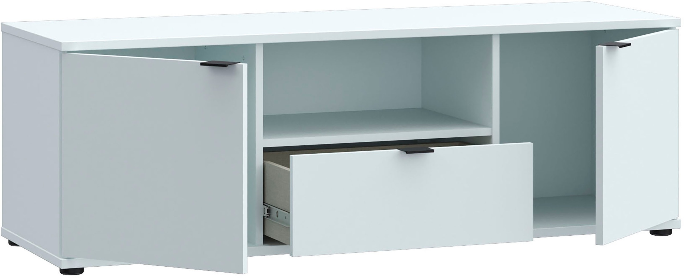 FORTE Lowboard »Ganymede«, (Breite 129,8cm), TV Board, Stauraum, Schublade; Metallgriffe, Kabelführung