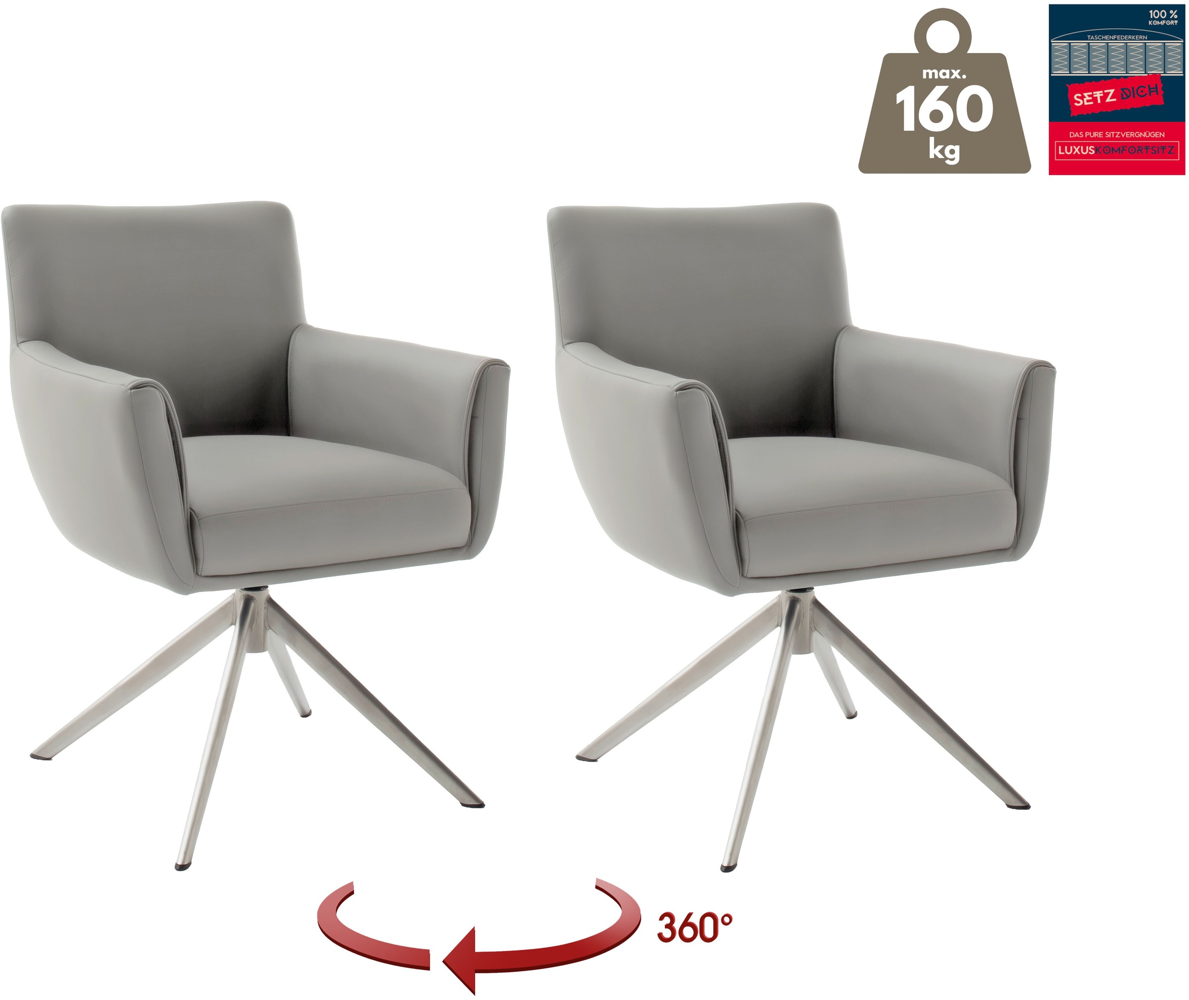MCA furniture 4-Fußstuhl »WILSON Esszimmerstuhl, Armlehnstuhl, Polsterstuhl günstig online kaufen
