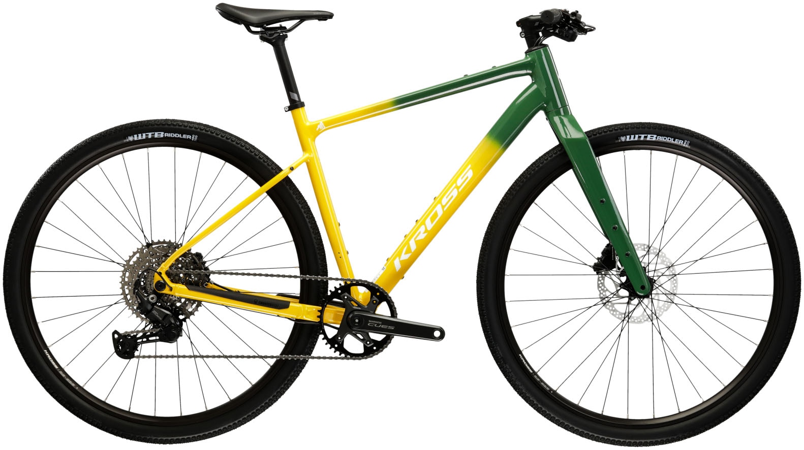 KROSS Gravelbike »Gravelbike Esker Flatbar grün 10 Gänge« 10 Gang Shimano CUES U6000 Schaltwerk Kettenschaltung grün+grün