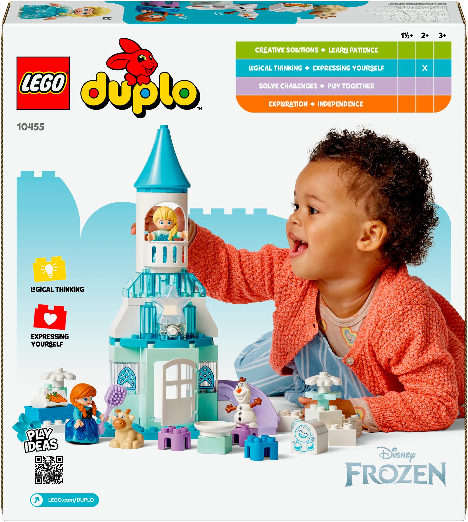 LEGO® Konstruktionsspielsteine »Annas und Elsas Party im Eispalast (10455), LEGO DUPLO Disney™«, (54 St.), Made in Europe