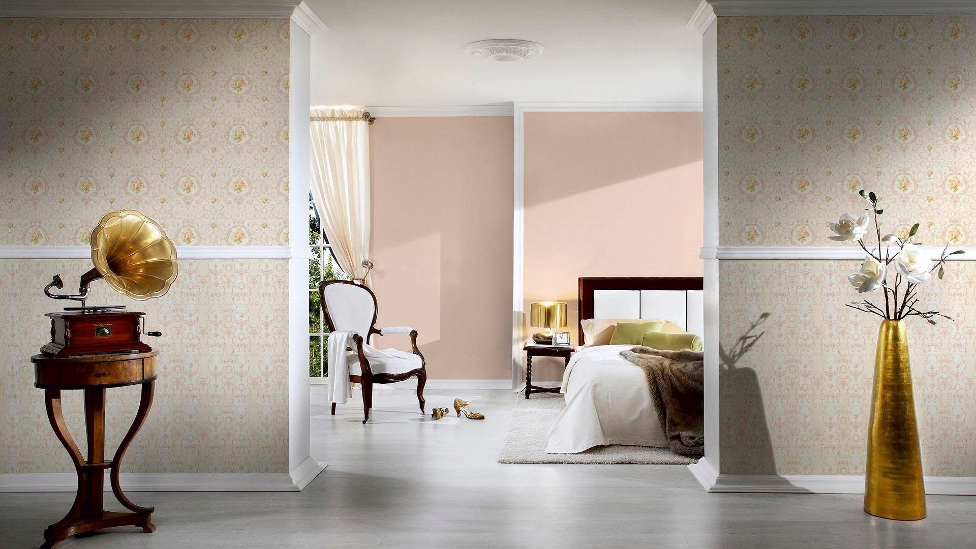 living walls Vliestapete »Château«, uni-einfarbig-unifarben, Uni Tapete einfarbig Metallic Tapeten Wohnzimmer Schlafzimmer Küche