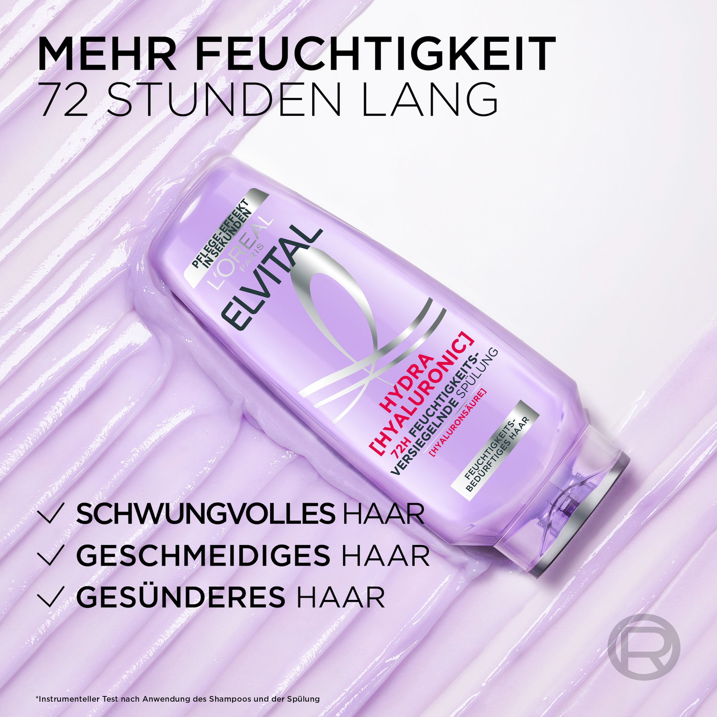 L'ORÉAL PARIS Haarspülung »L'Oréal Paris Elvital Hydra [Hyaluronic] Spülung« Hyaluronsäure für trockenes Haar, spendet 72h lang Feuchtigkeit.
