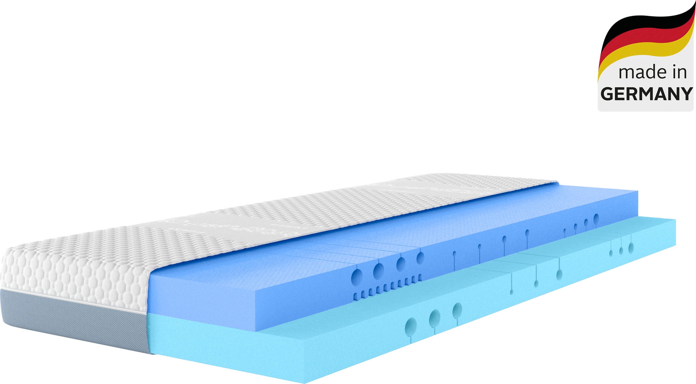 Schlafwelt Komfortschaummatratze »Flipper, Auswahl aus zwei Wendematratzen mit gesamt 4 Härten für ALLE Körpergewichte (von H2 bis H4), immer optimal für Seiten/Rücken und Bauchschläfer«, 19 cm hoch, Raumgewicht: 39 kg/m³, (1 St.)