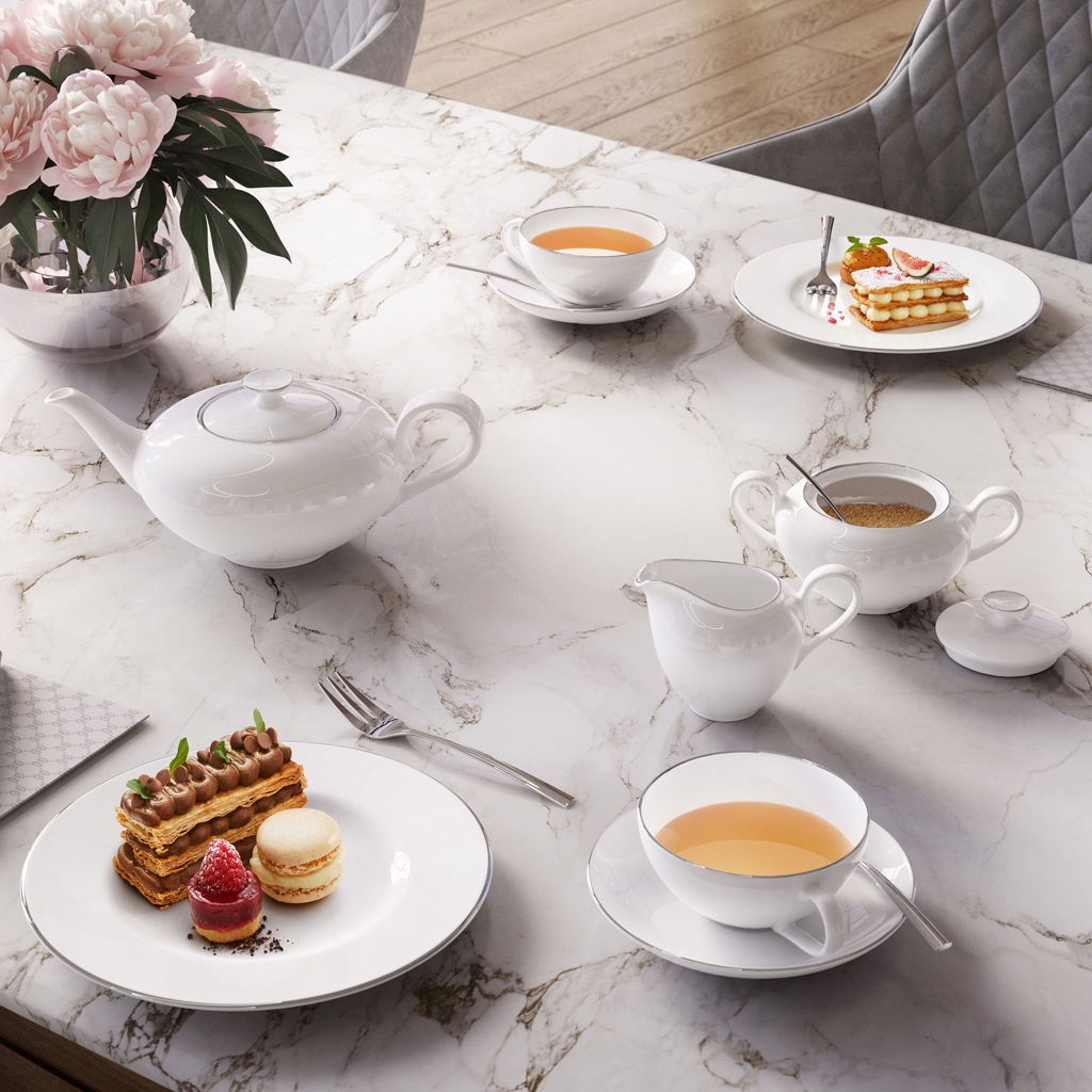 Villeroy & Boch Tasse »Teetassen mit Untertassen Anmut Platinum No.1 140 ml günstig online kaufen