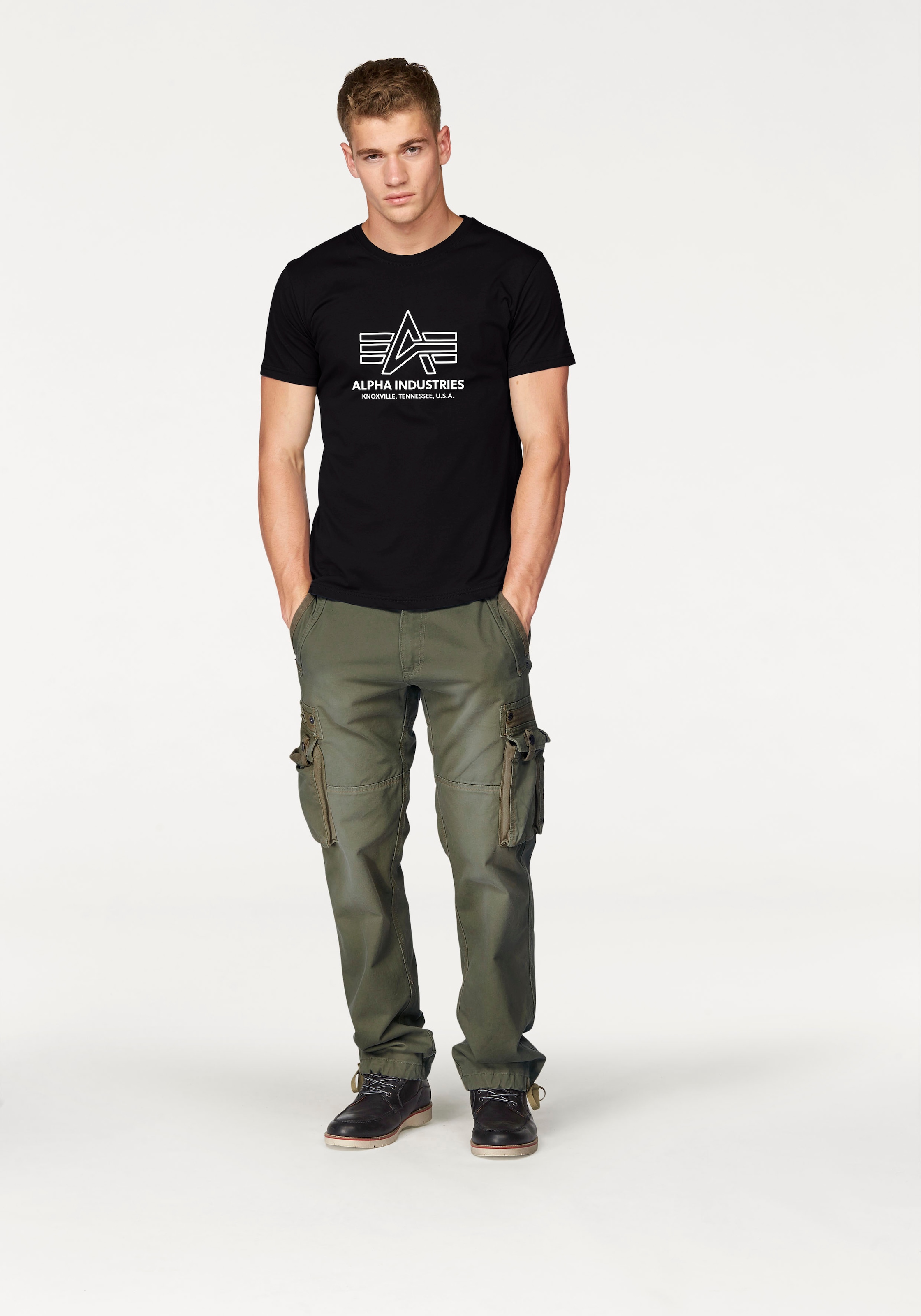 Alpha Industries Rundhalsshirt »Logo Print T«