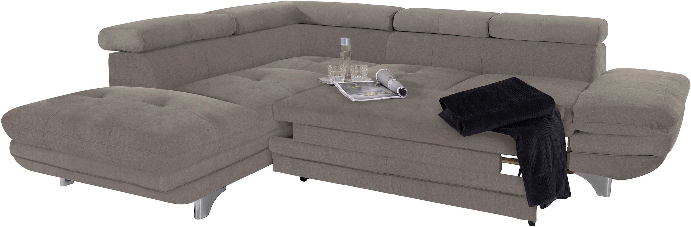 COTTA Ecksofa »Enterprise L-Form«, mit Arm- & Kopfteilverstellung, wahlweise mit Bettfunktion
