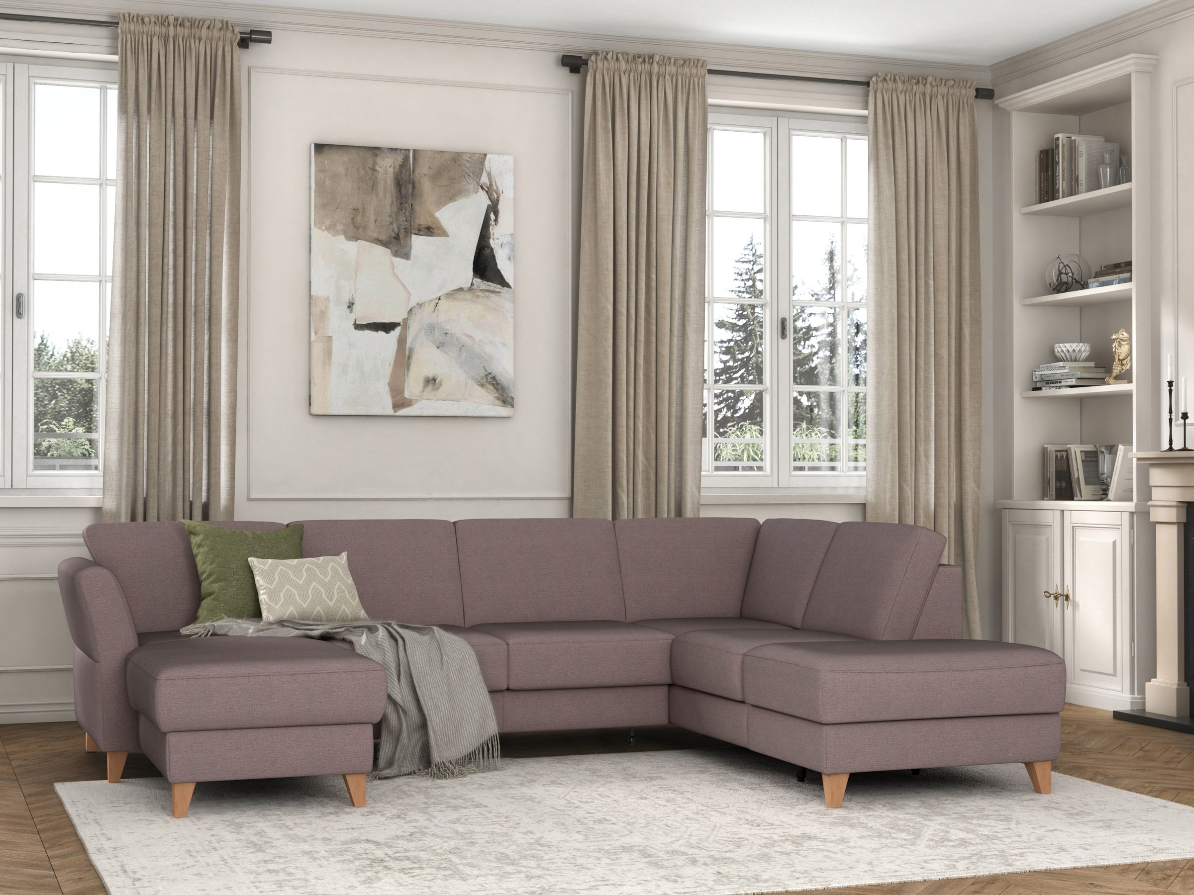 sit&more Wohnlandschaft »Visby U-Form«, wahlweise mit Bettfunktion und Stau günstig online kaufen