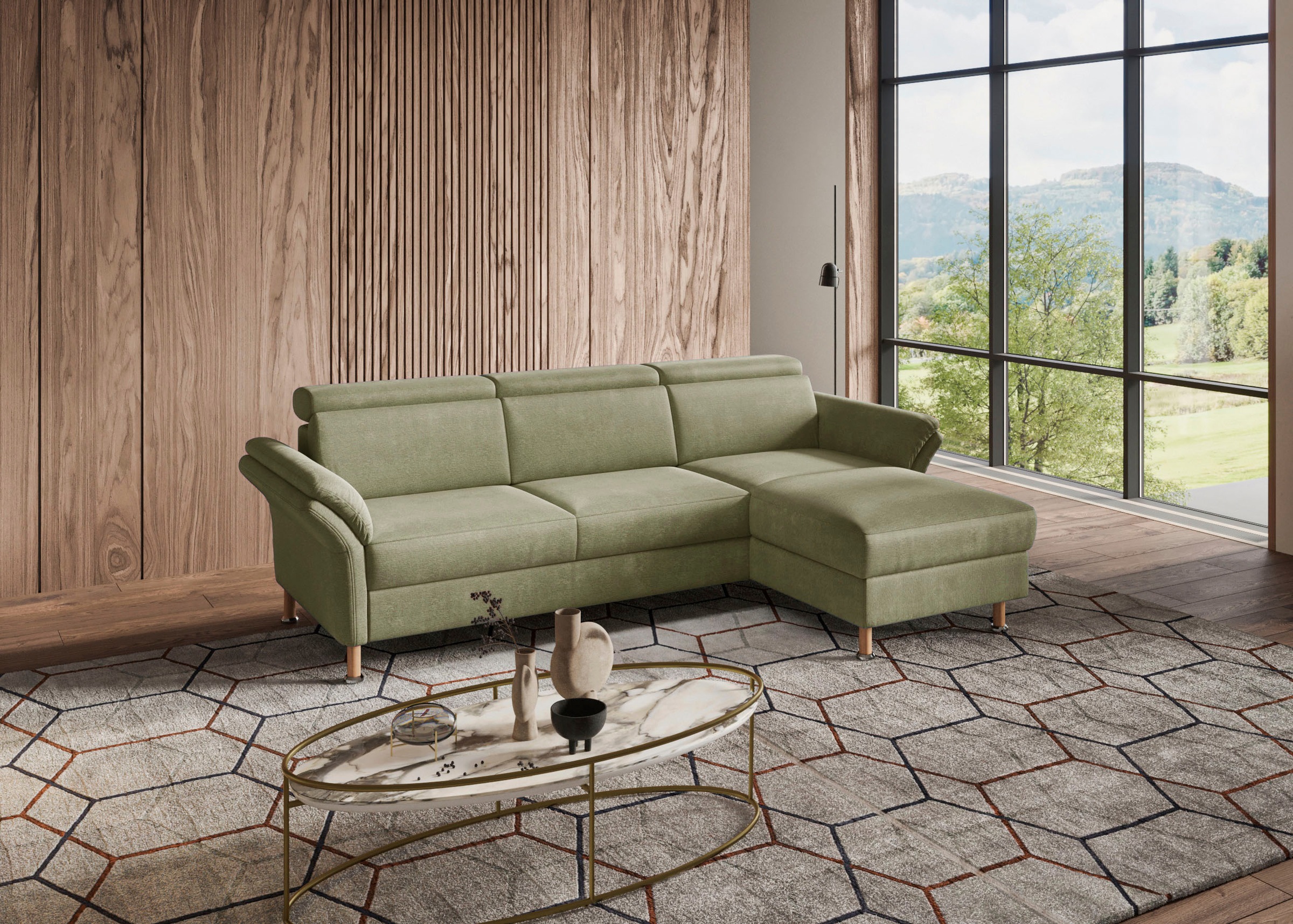 Home affaire Ecksofa »Calypso L-Form«, mit motorischen Funktionen im Sofa und Recamiere