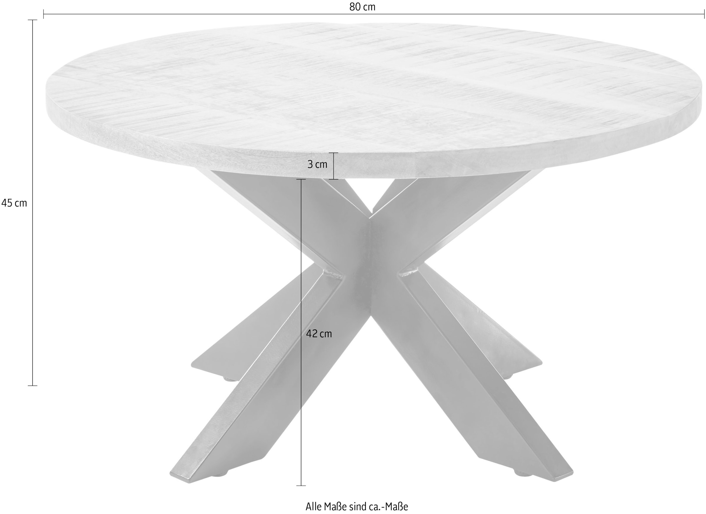 Stolkom Couchtisch »Ace«, rund, Tisch in Massivholz Mango