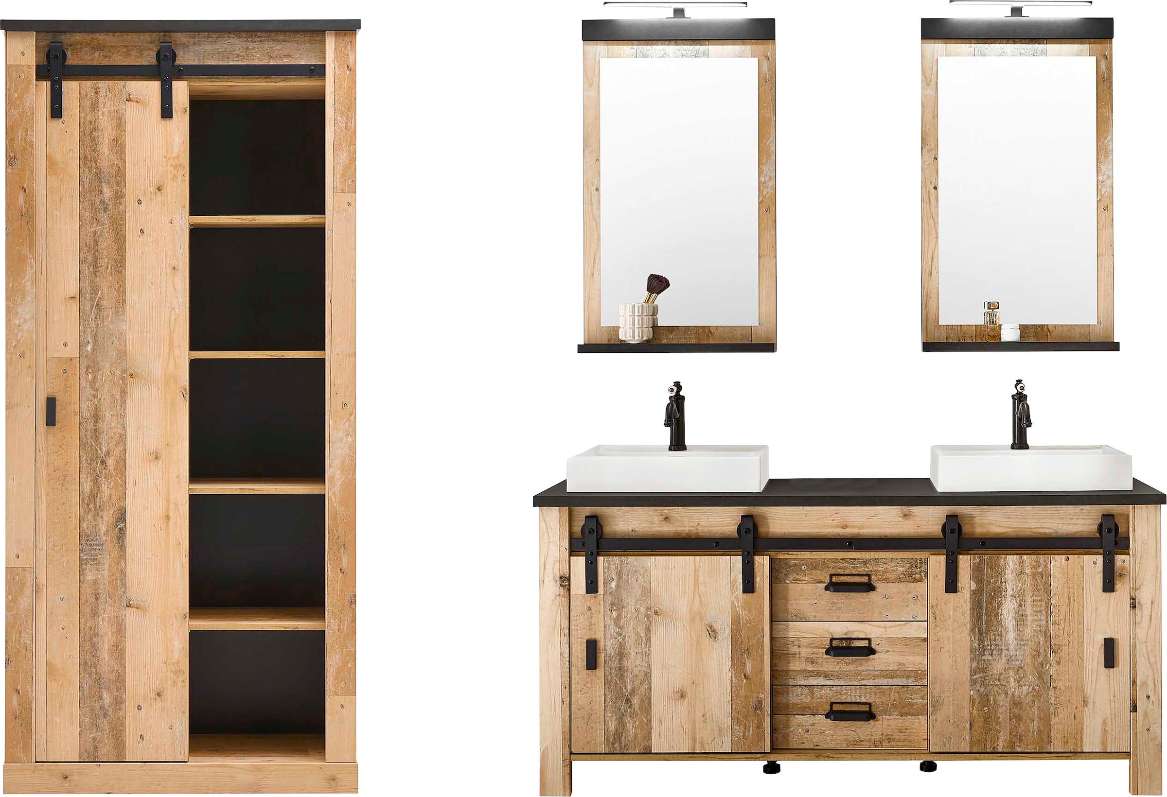 Home affaire Badmöbel-Set »SHERWOOD, Bad im modernen Design, 4-teiliges Bad günstig online kaufen