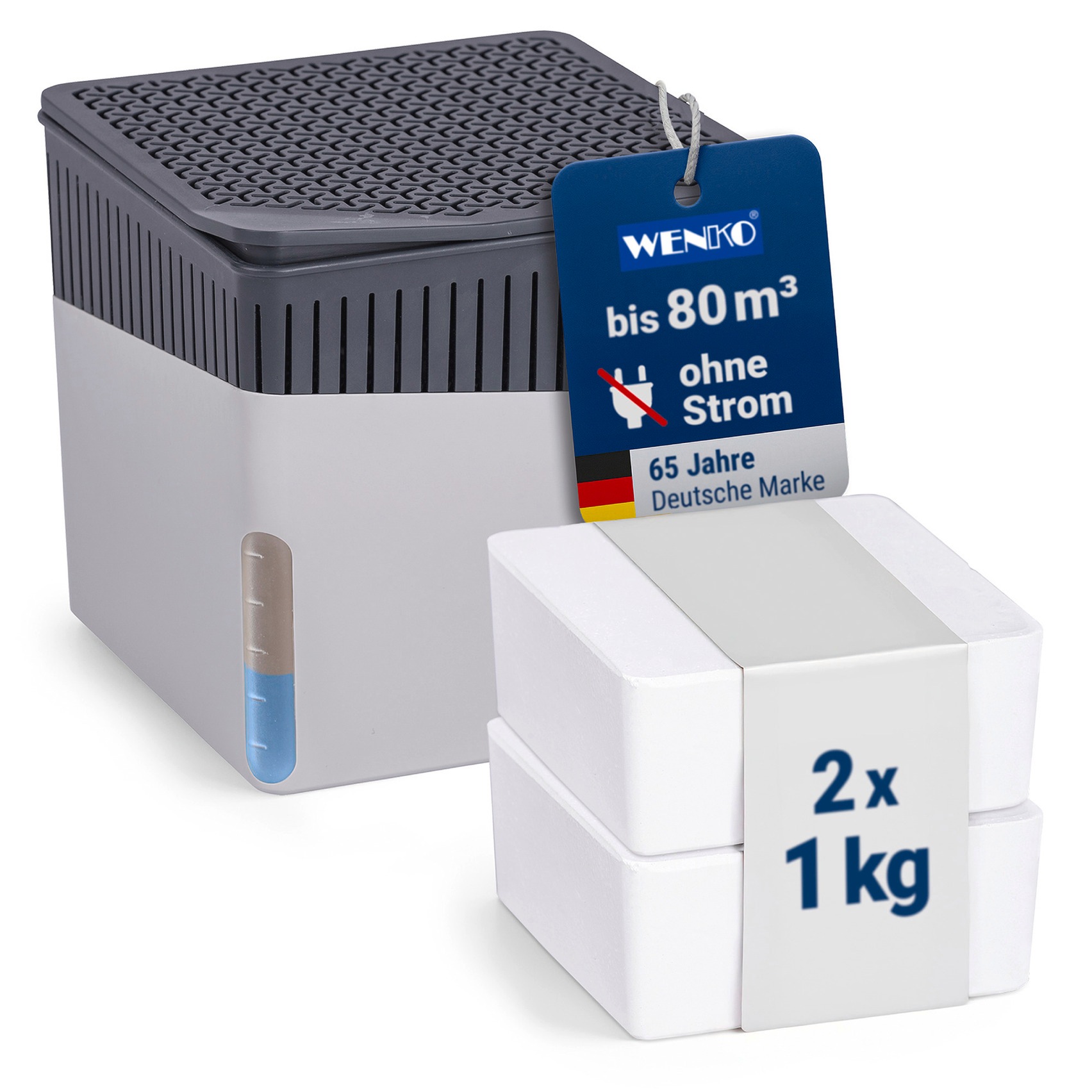 WENKO Luftentfeuchter »Cube« für 80 m³ Räume mit 2 x 1000 g Entfeuchter-Blöcken, für Räume bis 80 m³