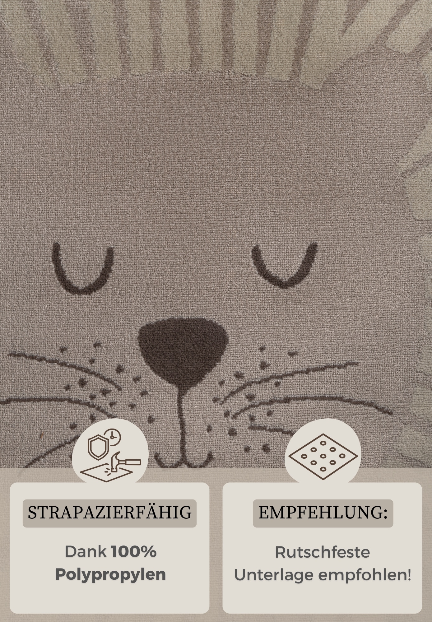 HANSE Home Kinderteppich »Happy Lion«, rechteckig, 8 mm Höhe, Spielteppich, fest, Kinderzimmer, Kurzflor, Spielunterlage