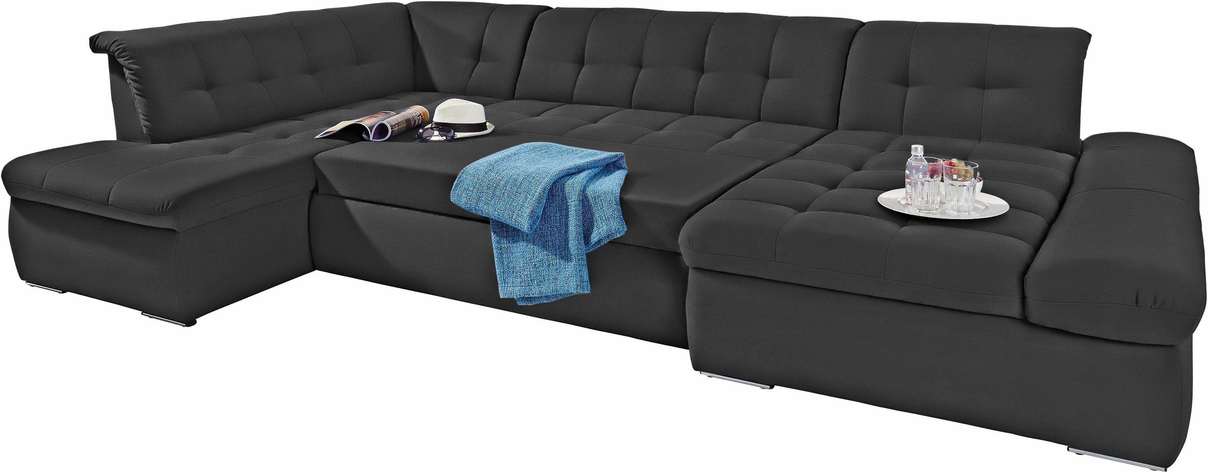 Home affaire Wohnlandschaft »U-Form« wahlweise mit Bett- und Armlehnfunktio günstig online kaufen