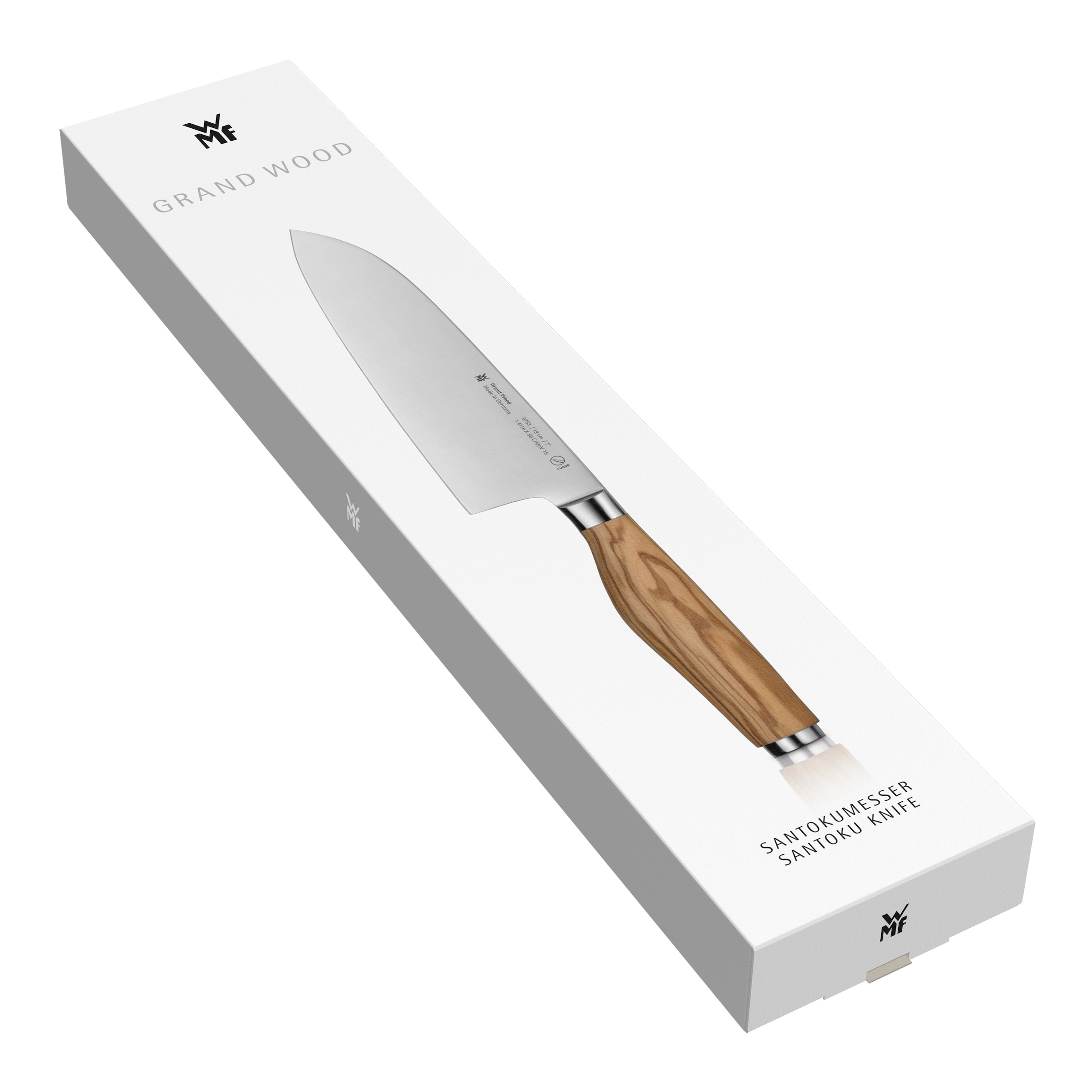 WMF Santokumesser »Grand Wood«, (1 tlg.), 18 cm, Olivenholzgriff, handgeschmiedeter Spezialklingenstahl