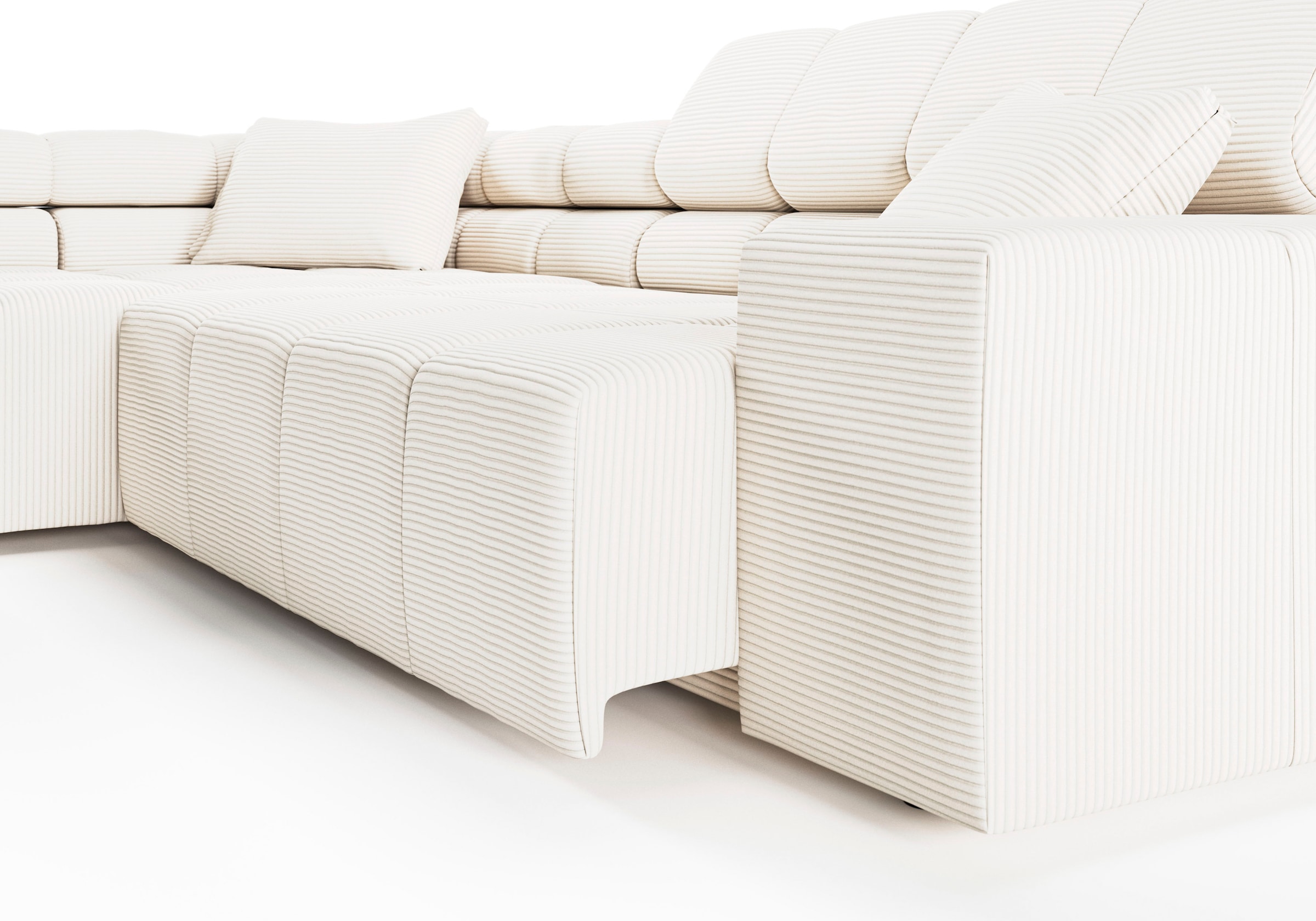 INOSIGN Ecksofa »Ancona incl. Kopfteilverstellung, Breite 319cm, L-Form«, wahlweise motorische Sitztiefenverstellung, auch in Cord + Easy Care
