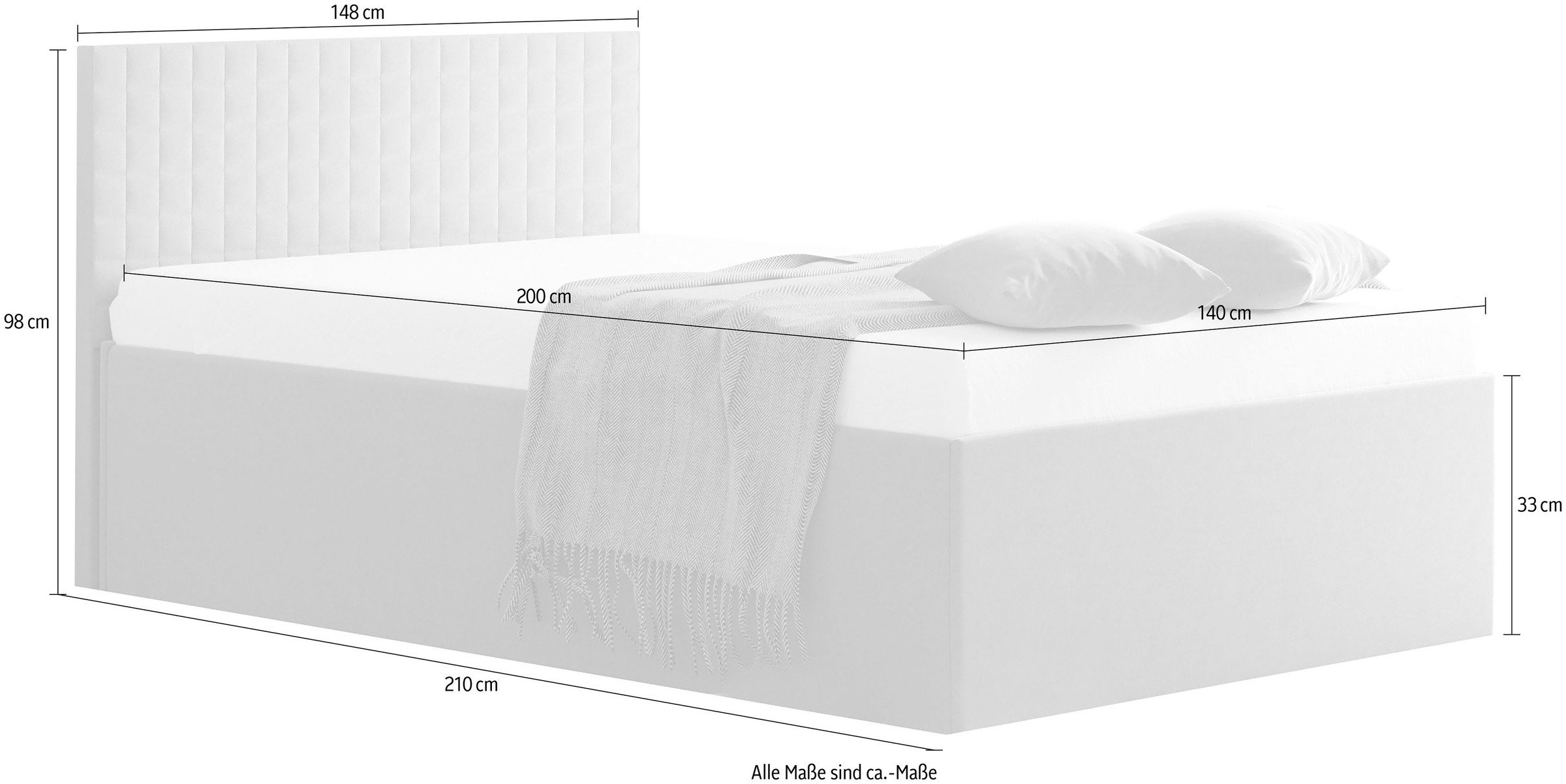 Westfalia Schlafkomfort Polsterbett, mit Bettkasten bei Ausführung mit Matratze